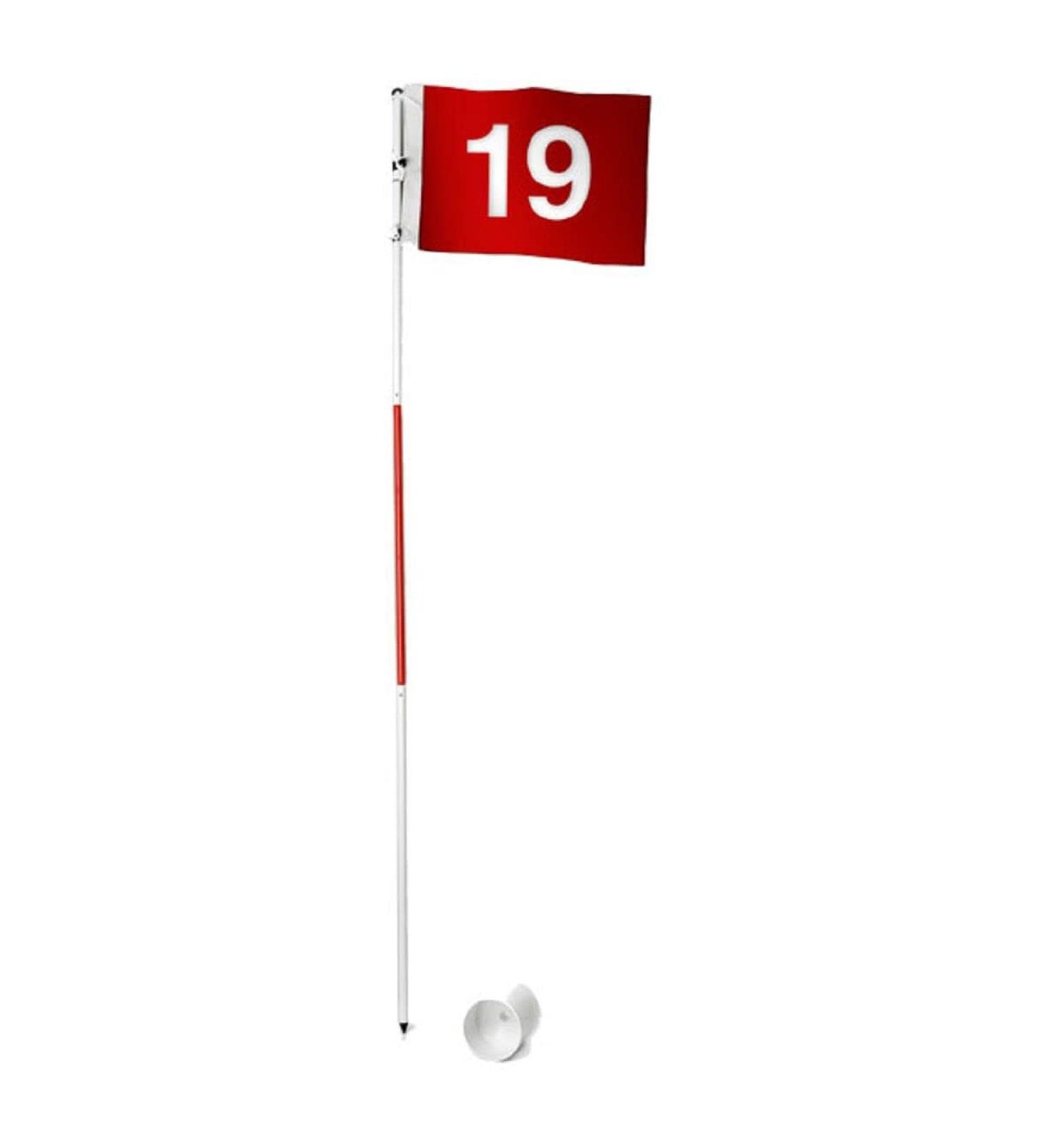 Tour Gear Portable Golf Flag with Cup  6-Foot Height Flagstick  Create Your Own 19th Hole Backyard Golf Practice Hole  White/Red - Buy Online on GoSupps.com