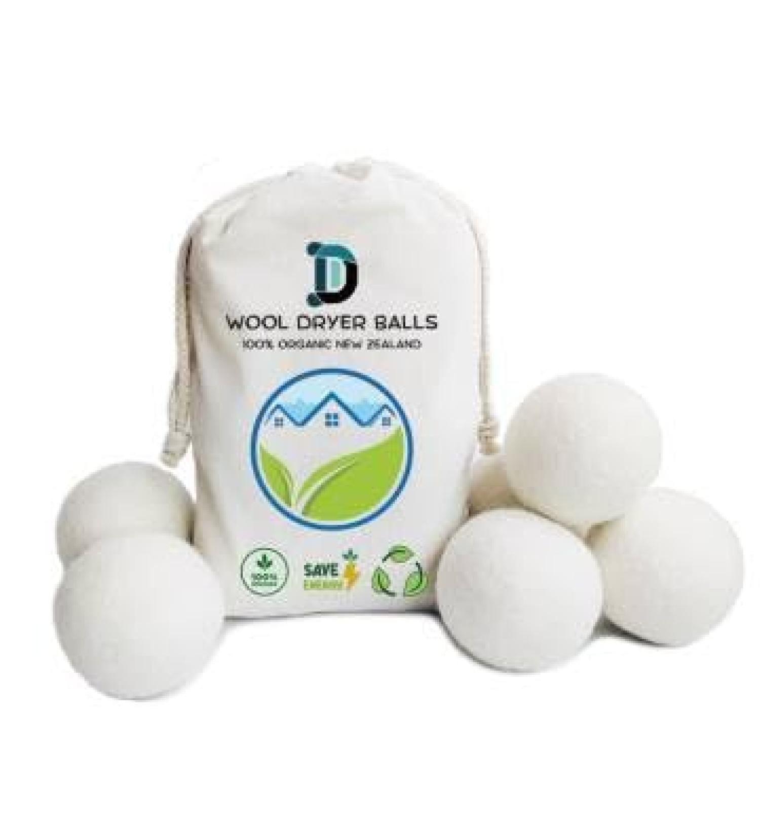 Buy Organic Wool Dryer Balls - 100% New Zealand Wool XL Size 6-Pack | Natural Fabric Softener & Shorten Drying Time - Buy Online on GoSupps.com