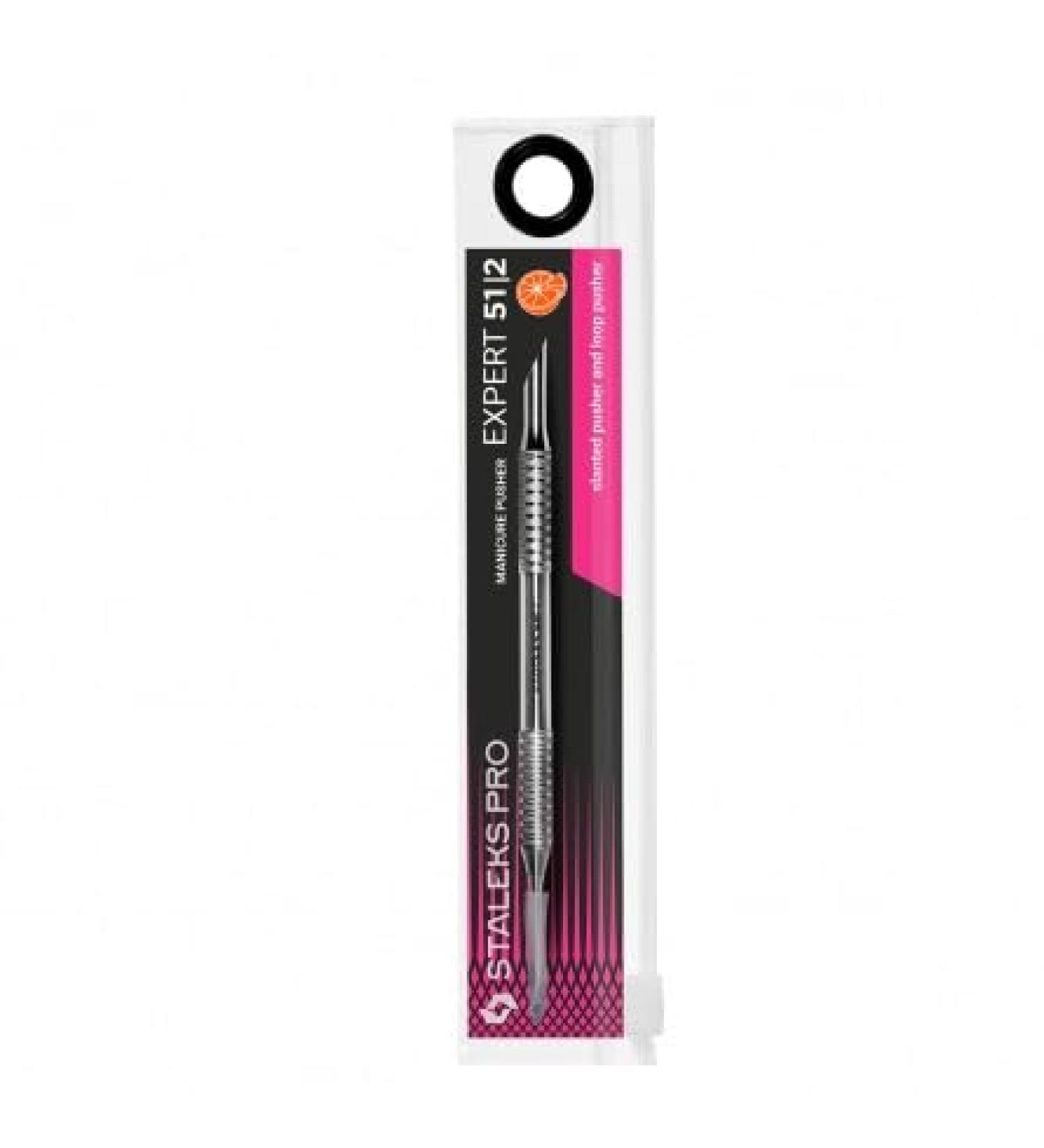 Staleks Pro Manicure Pusher Professional Cuticle Pusher Slanted and Loop end Metal Orange Stick Expert 51/2 - Buy Online on GoSupps.com