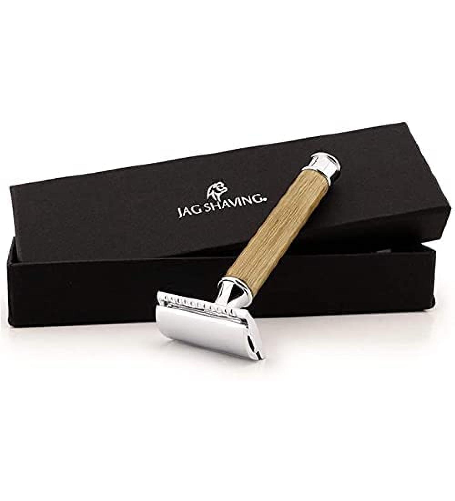 Jag Razor - Sustainable Bamboo Handle Double-Edged Wet Razor for Men & Women | Elegant Case | Eco-Friendly Shaving - Buy Online on GoSupps.com