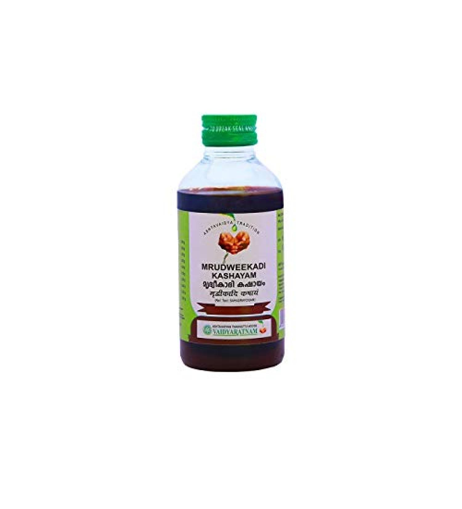 Pack of 2 Vaidyaratnam Oushadhasala Mrudweekadi-Kashayam (200 ml) – by Venus.Exports