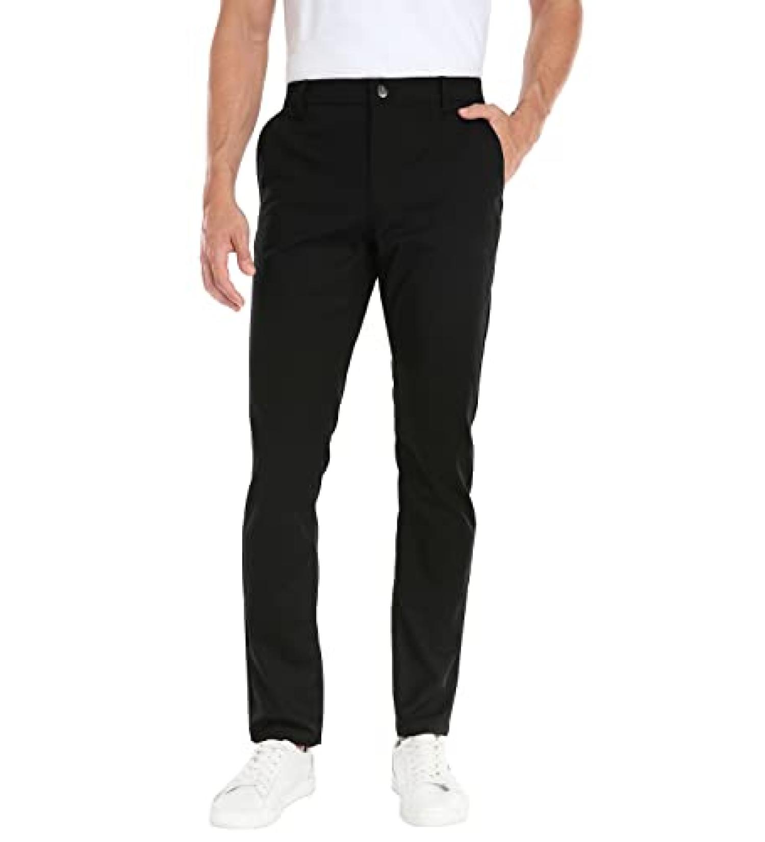 LRD Men's Stretch Golf Pants - Lightweight Performance Slim Fit Golf Pant 32W x 32L Black - Buy Online on GoSupps.com