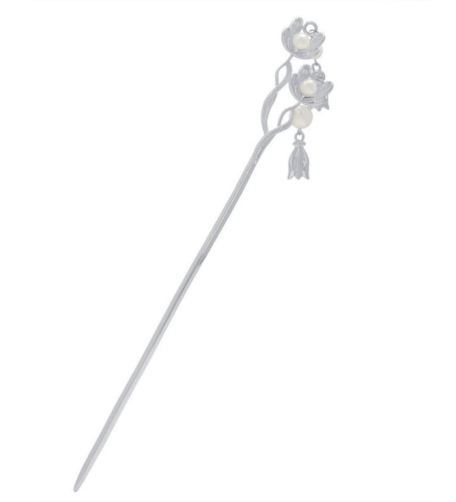 HangErFeng Hair Stick Silver Bell Orchid Flower Hairpin Chinese Costume Antique Hair Decoration 607 - Buy Online on GoSupps.com