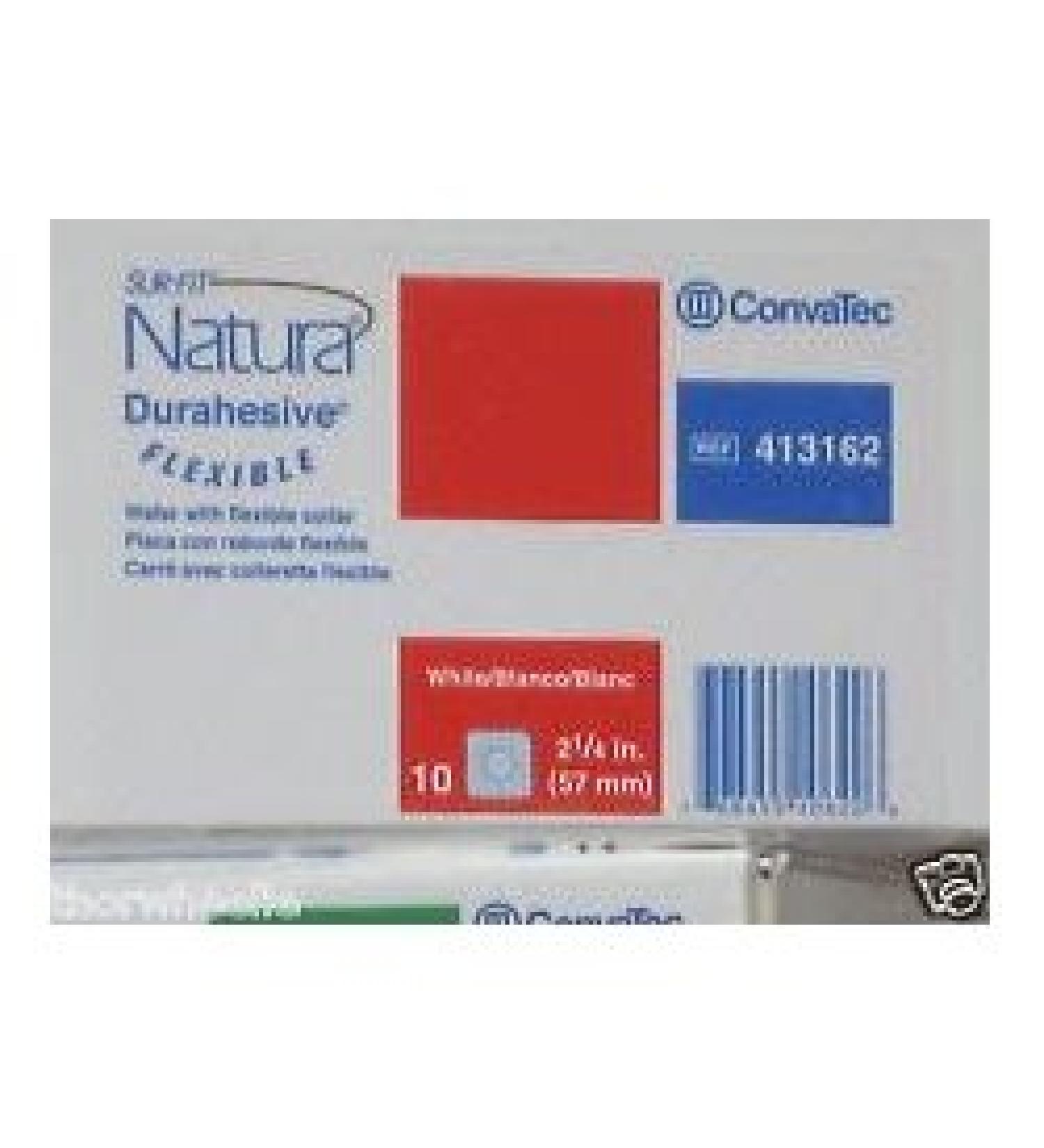 ConvaTec 413162 SUR-FIT Natura Two-Piece Durahesive Skin Barrier Cut-to-Fit Flexible Tape Collar White 2-1/4" Flange 5" Length 5" Width Pack of 10