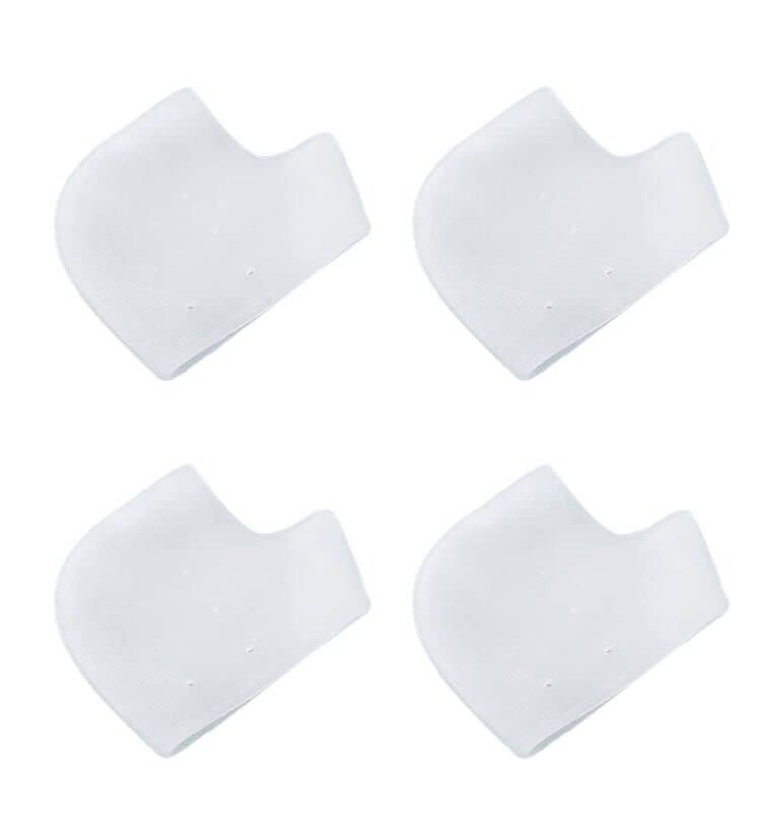 WishLotus Soft Silicone Gel Heel Protectors - 2 Pairs, Breathable & Stretchable with Small Holes for Blister Prevention & Pain Relief - 4Pc (White) - Buy Online on GoSupps.com