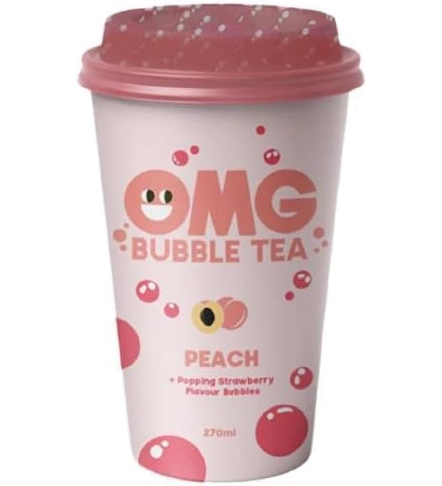 Bubble Tea Peach 270ml (Pack Of 6) Delicious Tasty And Twisty Treat Share With Family And Friends