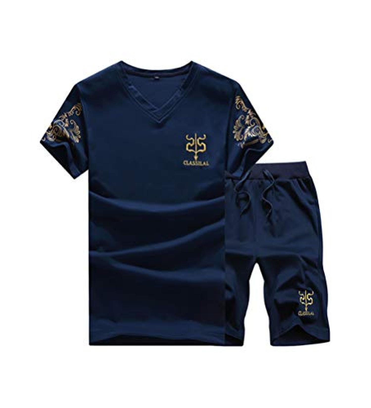 PASOK Men's Casual Tracksuit Set - X-Large Short Style Blue - Buy Online on GoSupps.com