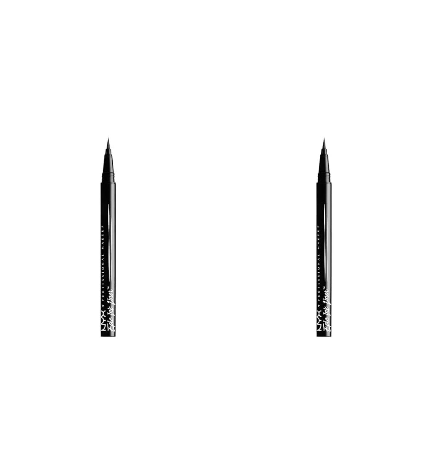 Nyx Professional Makeup Epic Ink Eye Liner - Waterproof Vegan 2-Pack (Shade 01 Black 1ml) - International Shipping Available - Buy Online on GoSupps.com