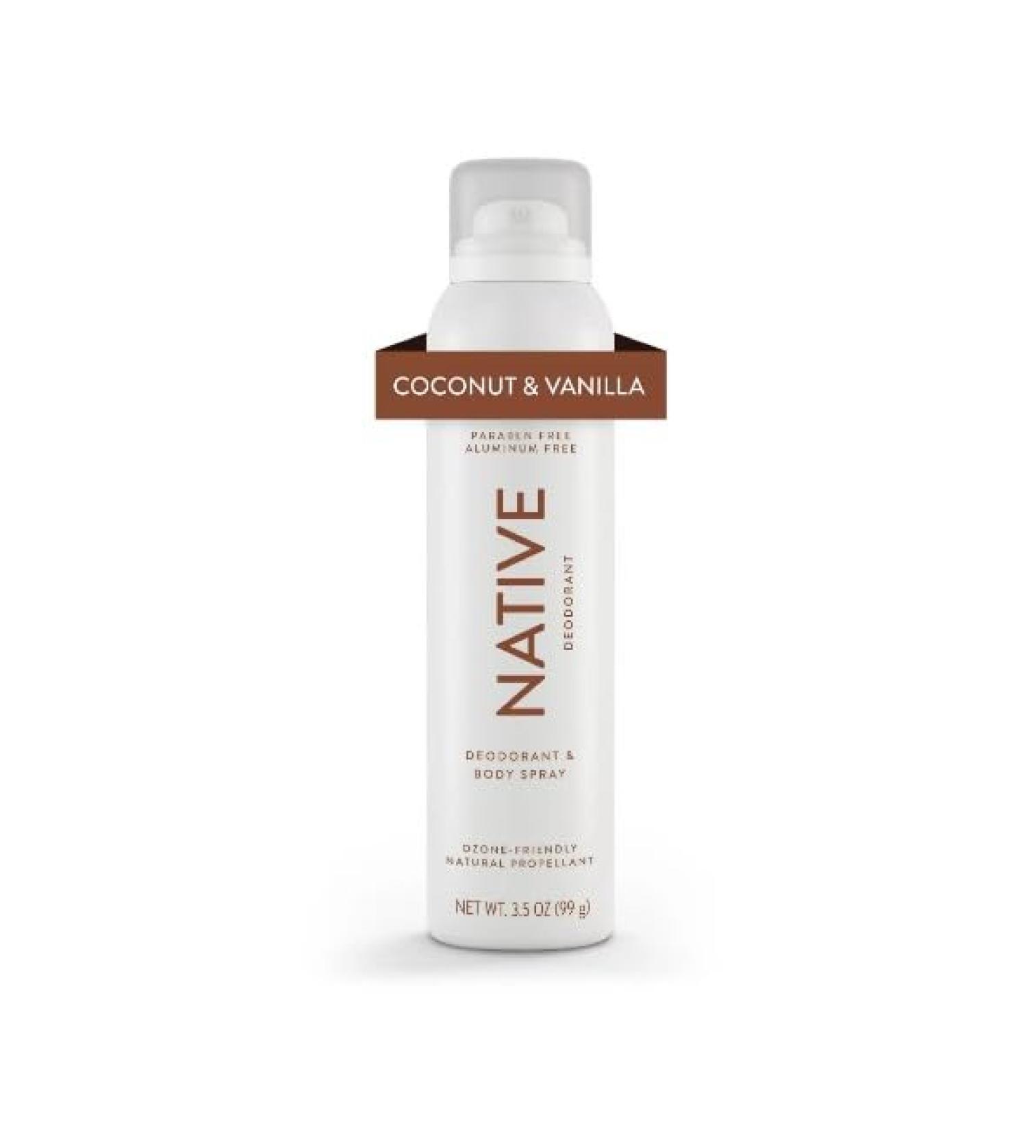 Native Whole Body Deodorant Spray - Coconut & Vanilla Aluminum Free Unisex | 3.5 oz - Pack of 1 - International Shipping Available - Buy Online on GoSupps.com