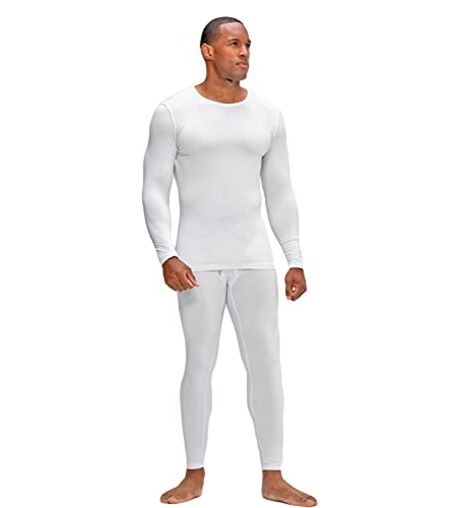 DEVOPS Men's Large White Thermal Underwear Set with Fleece Lining - Buy Online on GoSupps.com