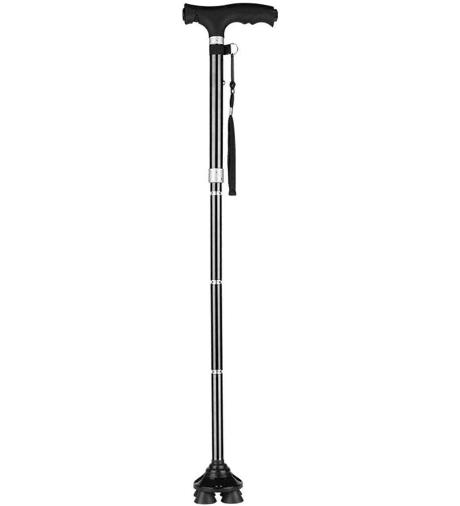 Folding Walking Stick/Lightweight Portable Crutches Cane with Built-in LED Lights Non Slip Unisex-Adjustable Height 80-92cm Practical Independence - Buy Online on GoSupps.com