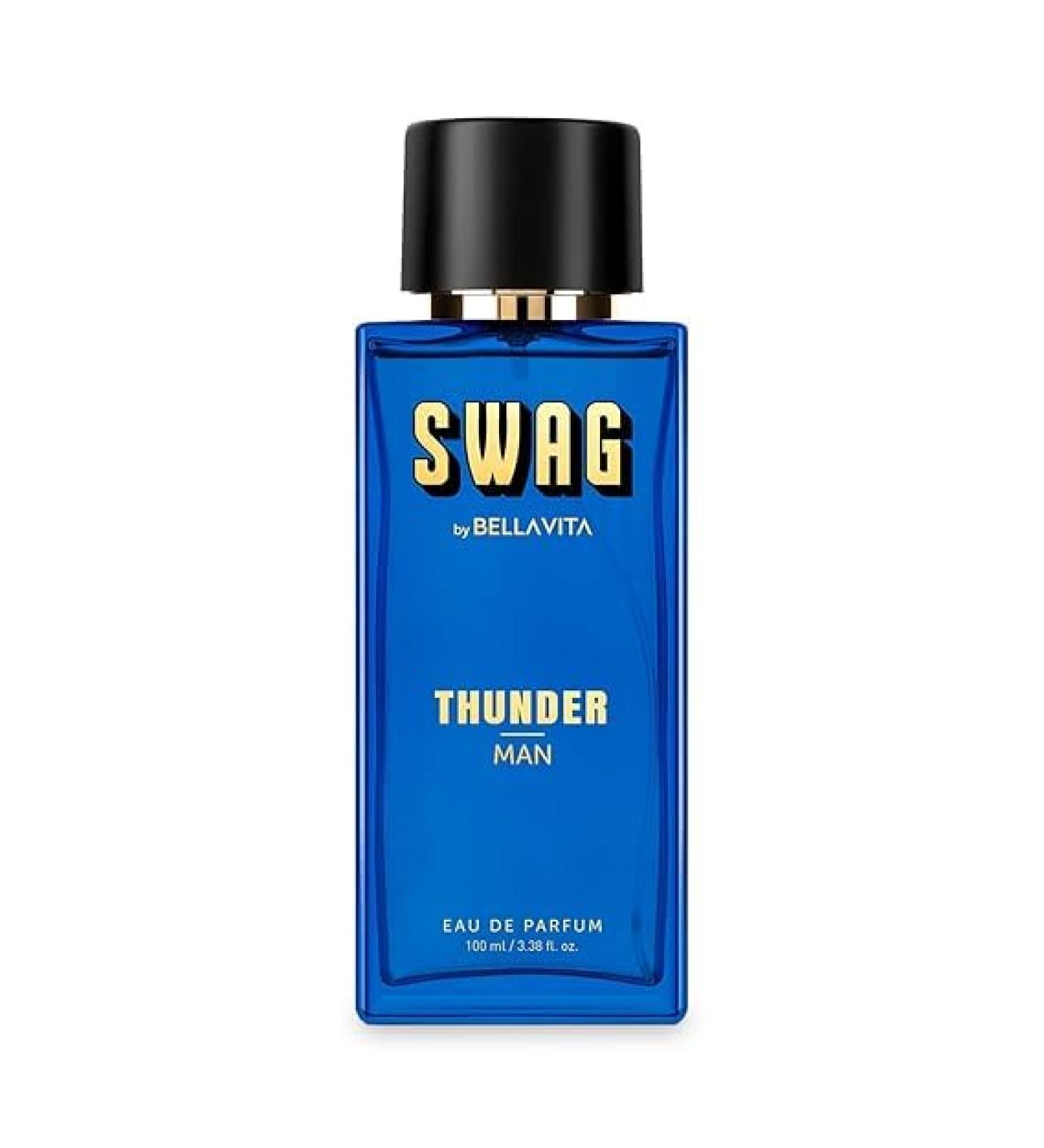 SWAG THUNDER Eau De Parfum Perfume for Man with Bergamot Sandalwood & Lily|Woody & Musky Premium Long Lasting Fragrance Scent 100m - Buy Online on GoSupps.com