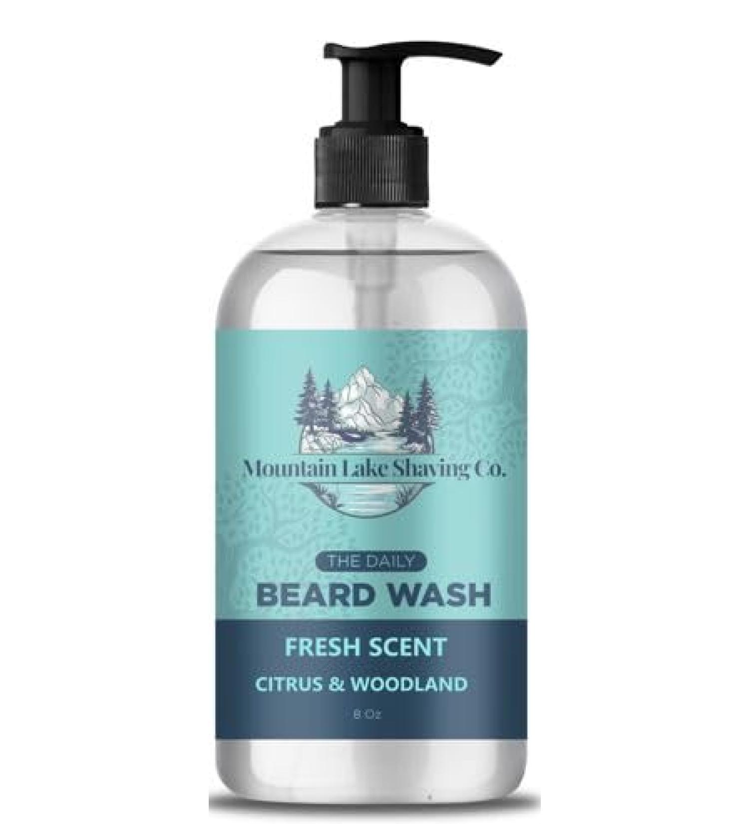 Organic Premium Daily Beard Wash - 8 oz | Fresh Citrus & Woodland Scent | Co - Buy Online on GoSupps.com