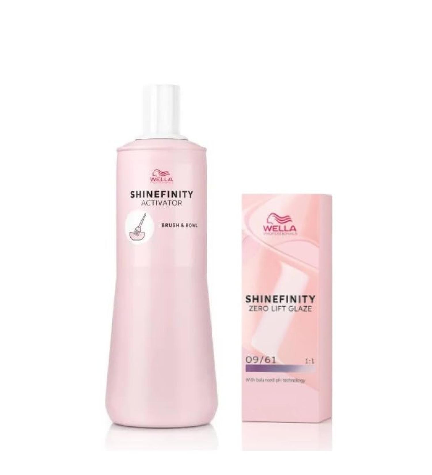 Buy Wella Professionals Shinefinity 09/61 Cool Iced Platinum & Glaze Activator Brush Bowl 2% - 60ml + 1000ml Pack | International Shipping Available - Buy Online on GoSupps.com