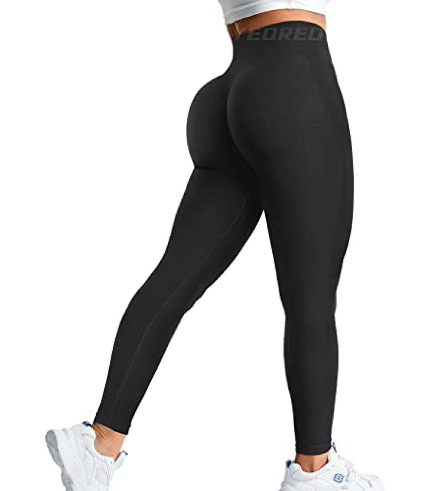 YEOREO Women's Seamless Scrunch Legging | Butt Lift Workout Leggings #0 Black Marl | High Waist Yoga Pant for Gym | Small - Buy Online on GoSupps.com
