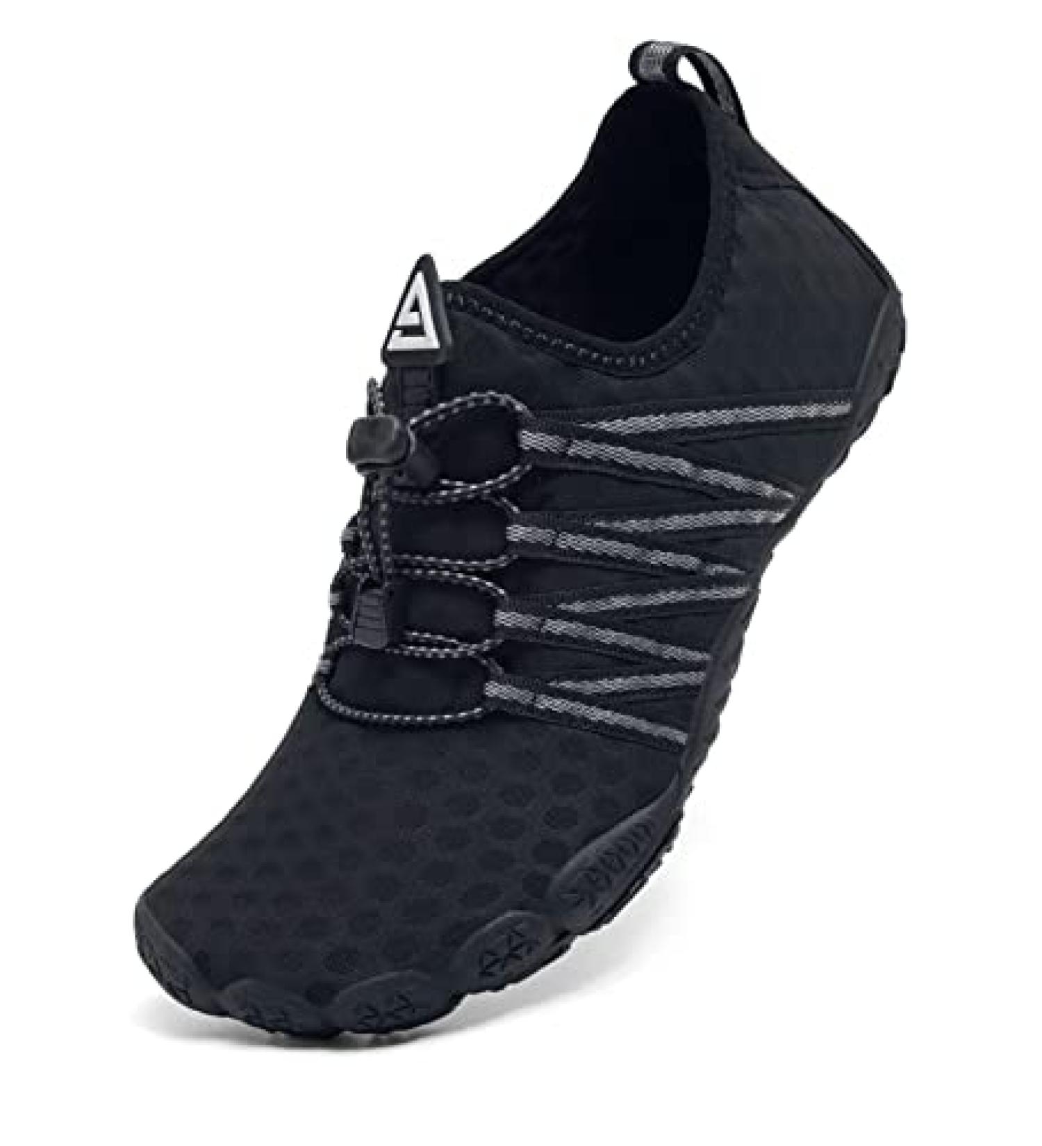 Limberun Quick-Dry Water Shoes | Wide Toe Barefoot Beach Shoes | 8 Women/7 Men | Black - Buy Online on GoSupps.com