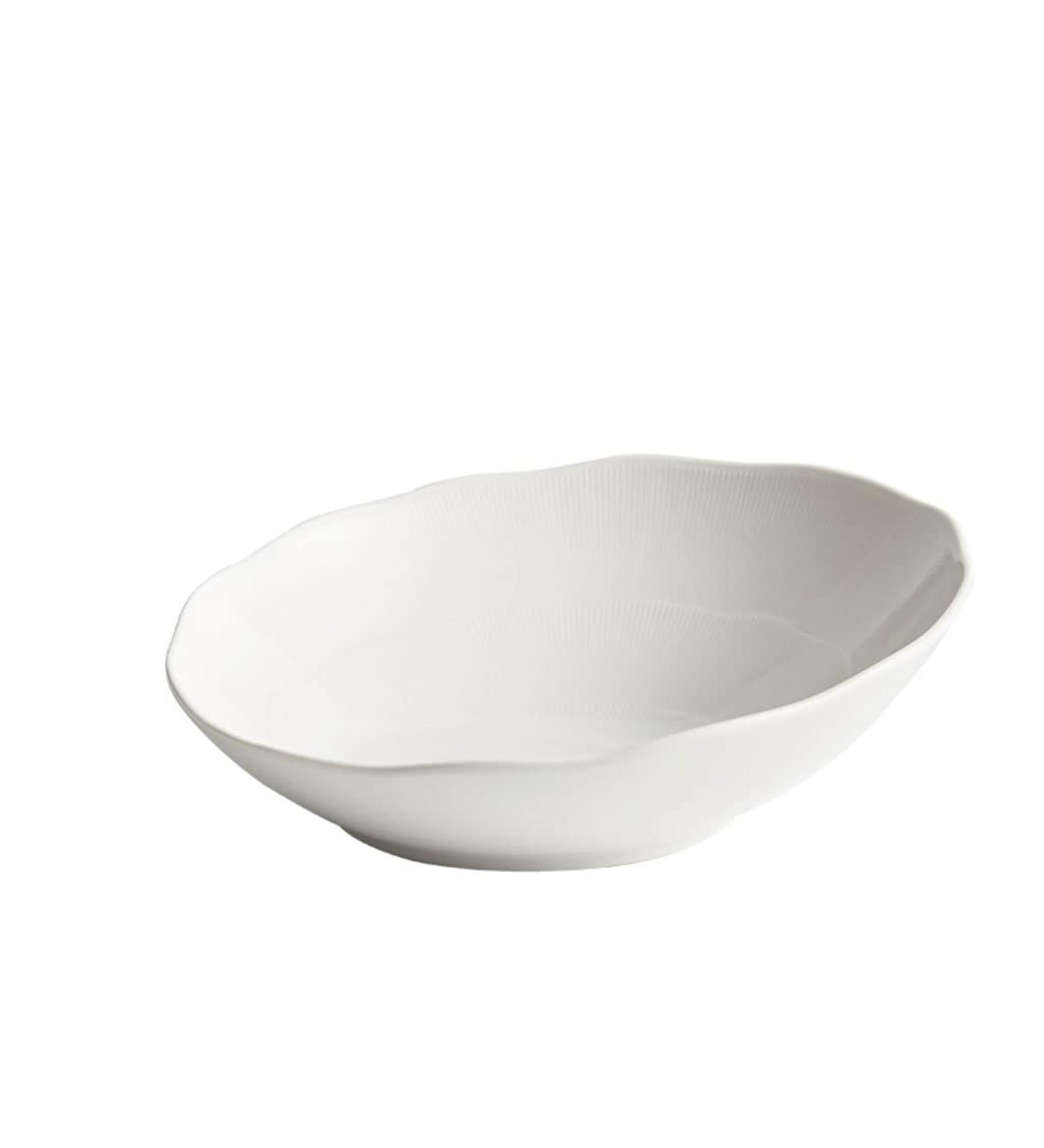 Salad Bowls Mixing Bowls Oblique Mouth Salad Bowl Vegetable and Fruit Plate Home Kitchen White Ceramic Salad Bowl Dessert Bowl Salad Bowl Pasta Bowls(Large) (A2pc Small) - Buy Online on GoSupps.com