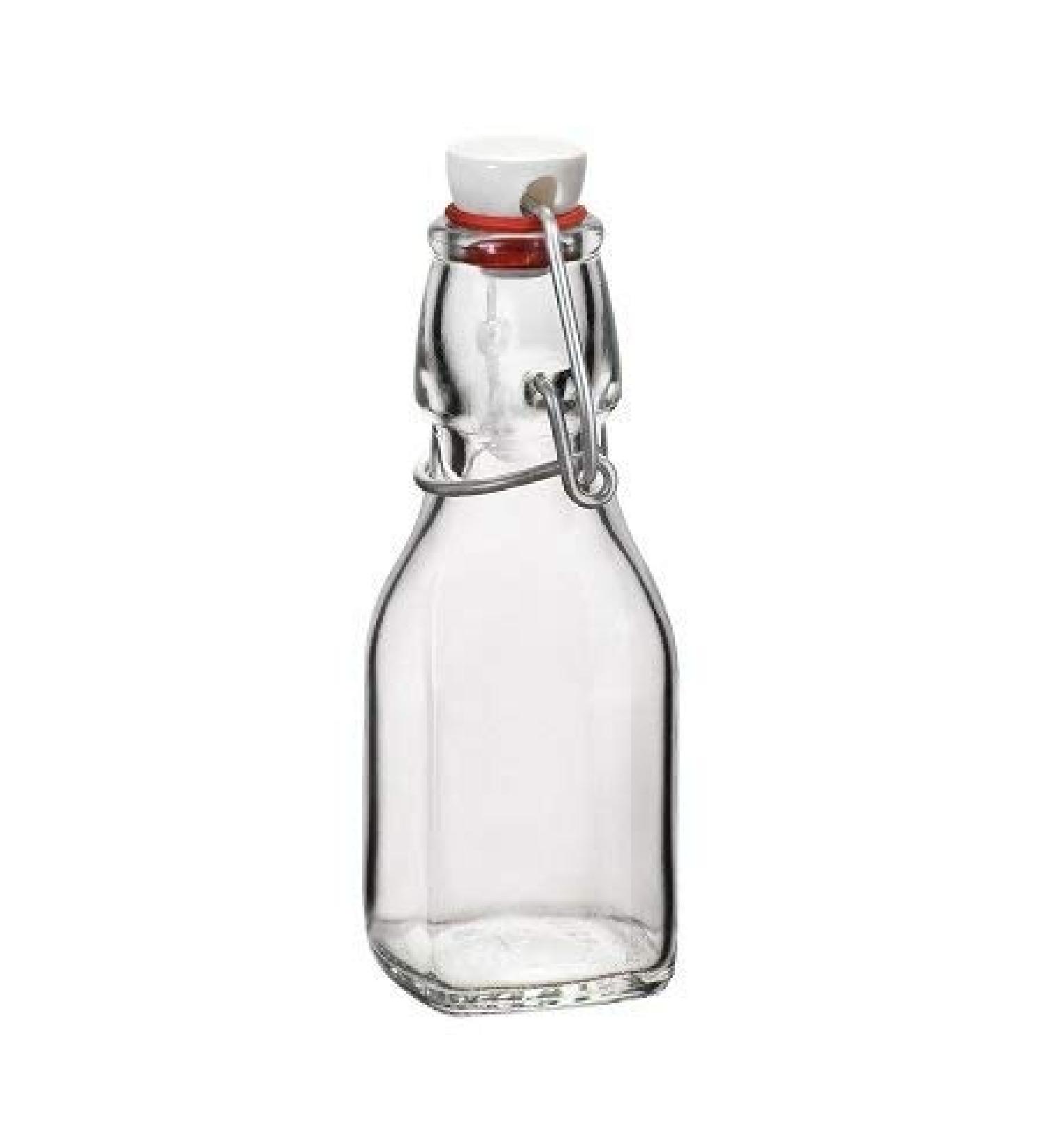 Bormioli Rocco Swing Top Square Glass .125 Liter Bottle - 4.25 Ounce Capacity - Buy Online on GoSupps.com