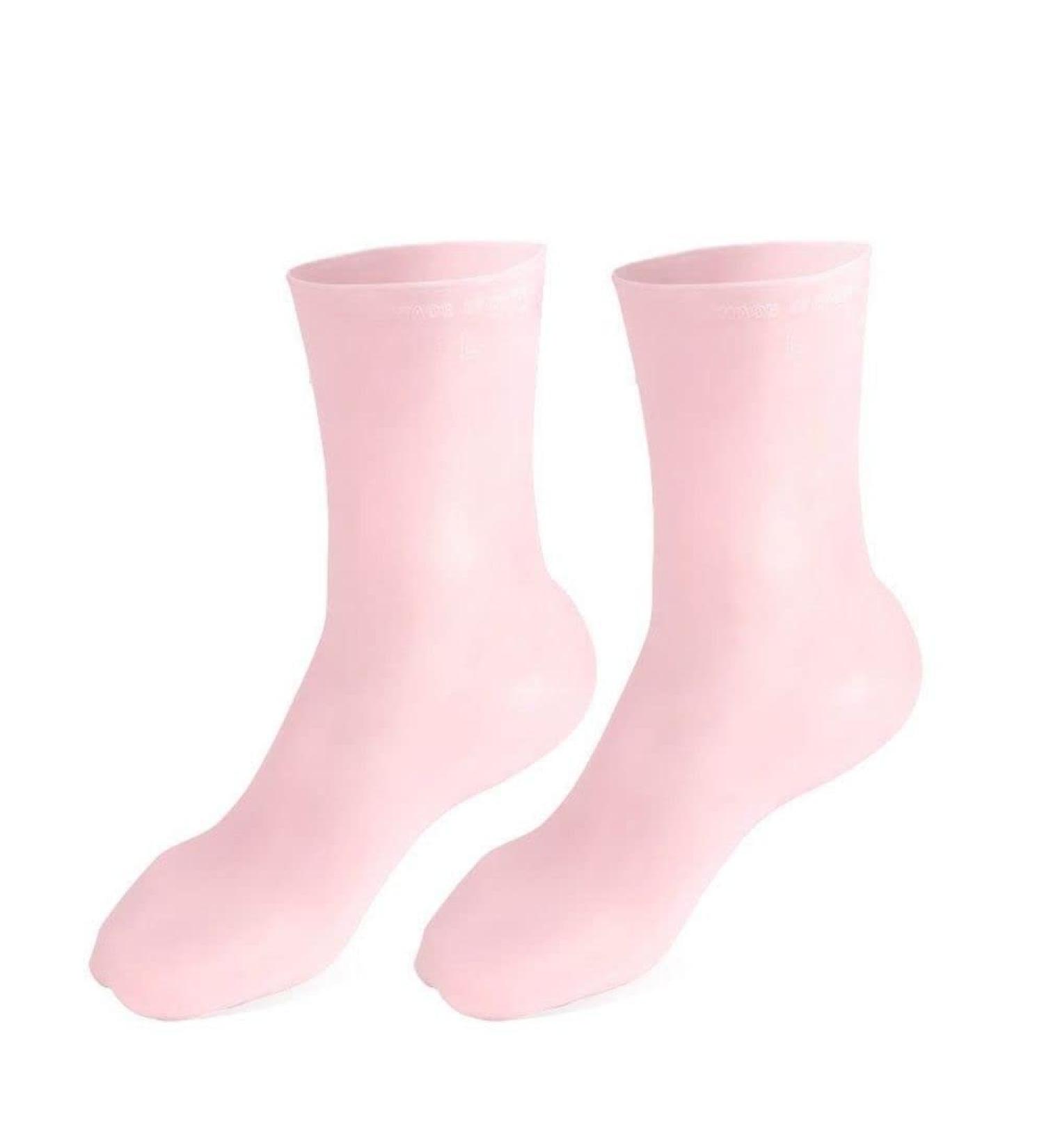 gofidin Moisturizing Socks Long Silicone Socks Moisturizing Gel Heel Socks Women Foot Spa Pedicure Socks for Repairing Cracked Heel(L Pink) - Buy Online on GoSupps.com