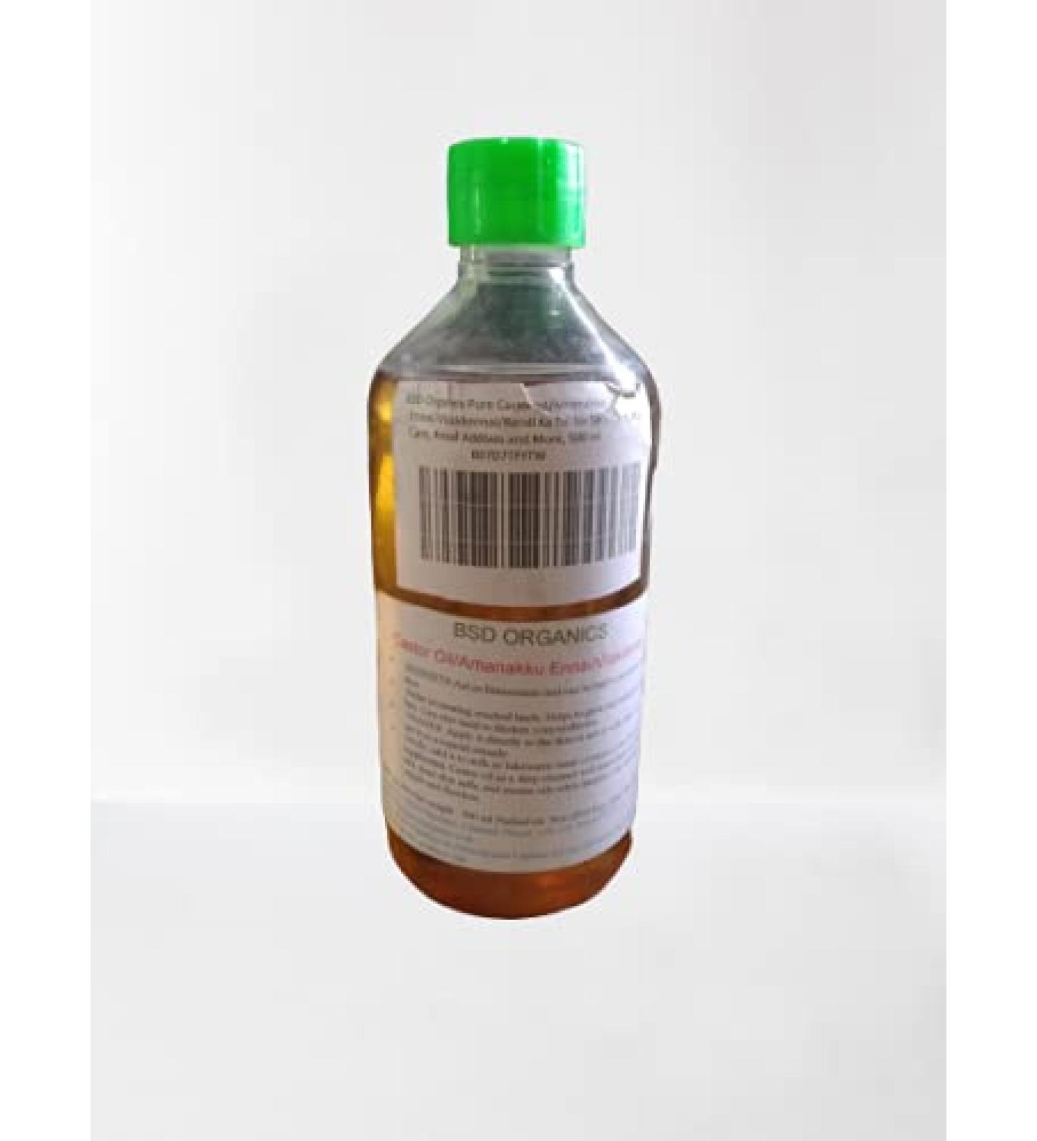 Pure Castor oil/Amanakku Ennai/Vilakkennai/Rendi ka tel for skin care Hair care Food addives and more (500 Ml)