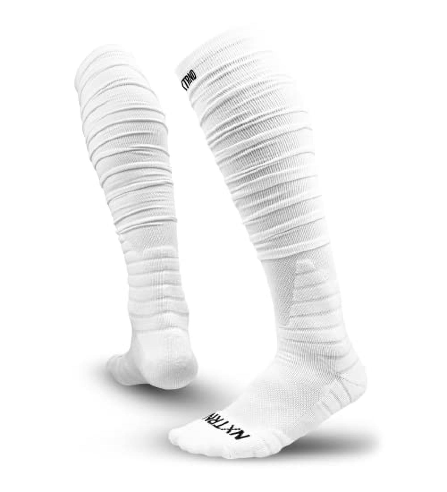Nxtrnd XTD Scrunch Football Socks - Extra Long Padded Sport Socks for Men & Boys | White, Large - Buy Online on GoSupps.com