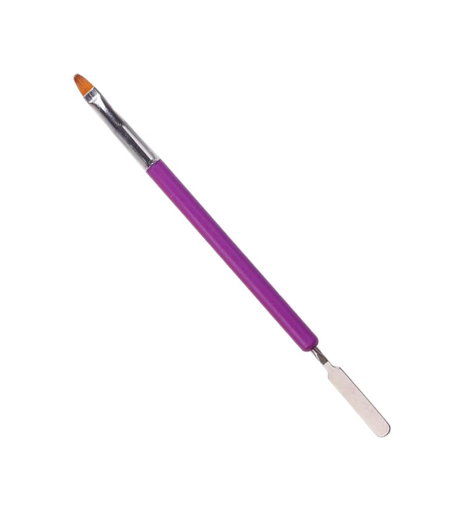 Dual-Ended Nail Gel Brush - Acrylic & UV Gel Picker Tool for Extensions | Manicure Brush Pen (Purple) - Buy Online on GoSupps.com