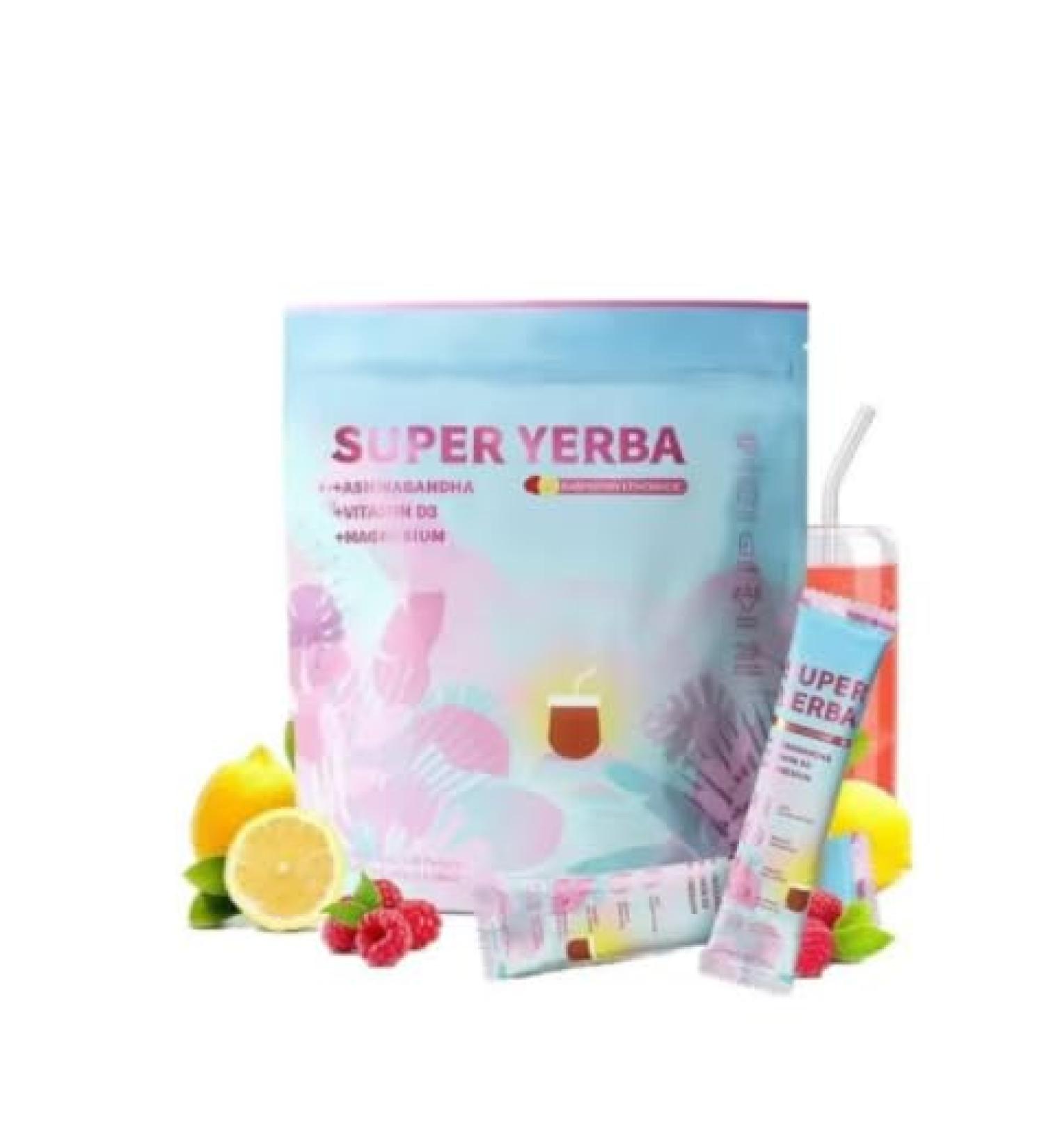 G n rique Super Yerba Magic Yerba Mate Instant Tea Powder Raspberry Lemonade Tea Powder Focus Et Gut Health Support 30 Packs 1 pcs