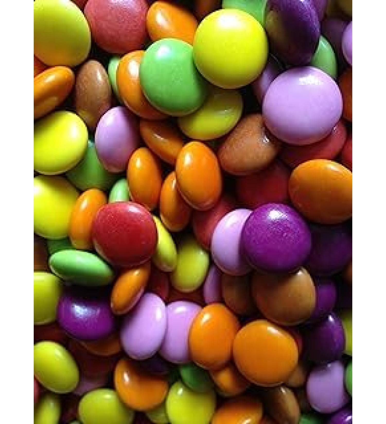 Chocolate Beans (Yellow) 600g in Reuseable Retro Victorian Style Jar 970ml Plastic (Chocolate Beans (Yellow))