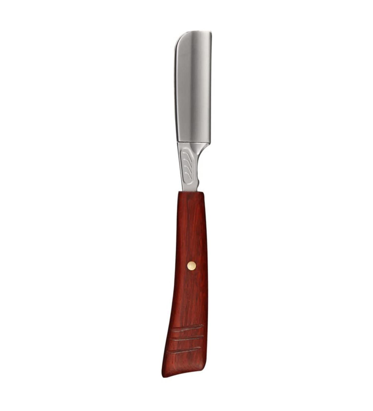 Minkissy Wooden Cutthroat Razor - Premium Red Sandalwood Straight Razor for Men | Manual Razor Knife for Precision Grooming - Buy Online on GoSupps.com