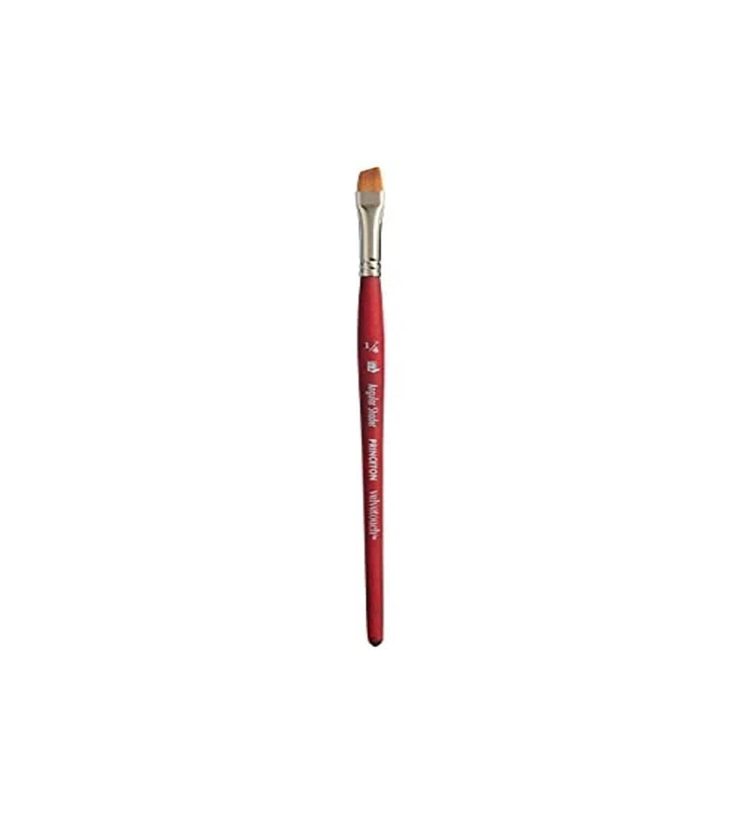Princeton Velvetouch  Series 3950  Paint Brush for Acrylic  Oil and Watercolor  Angle Shader  1/4 Inch
