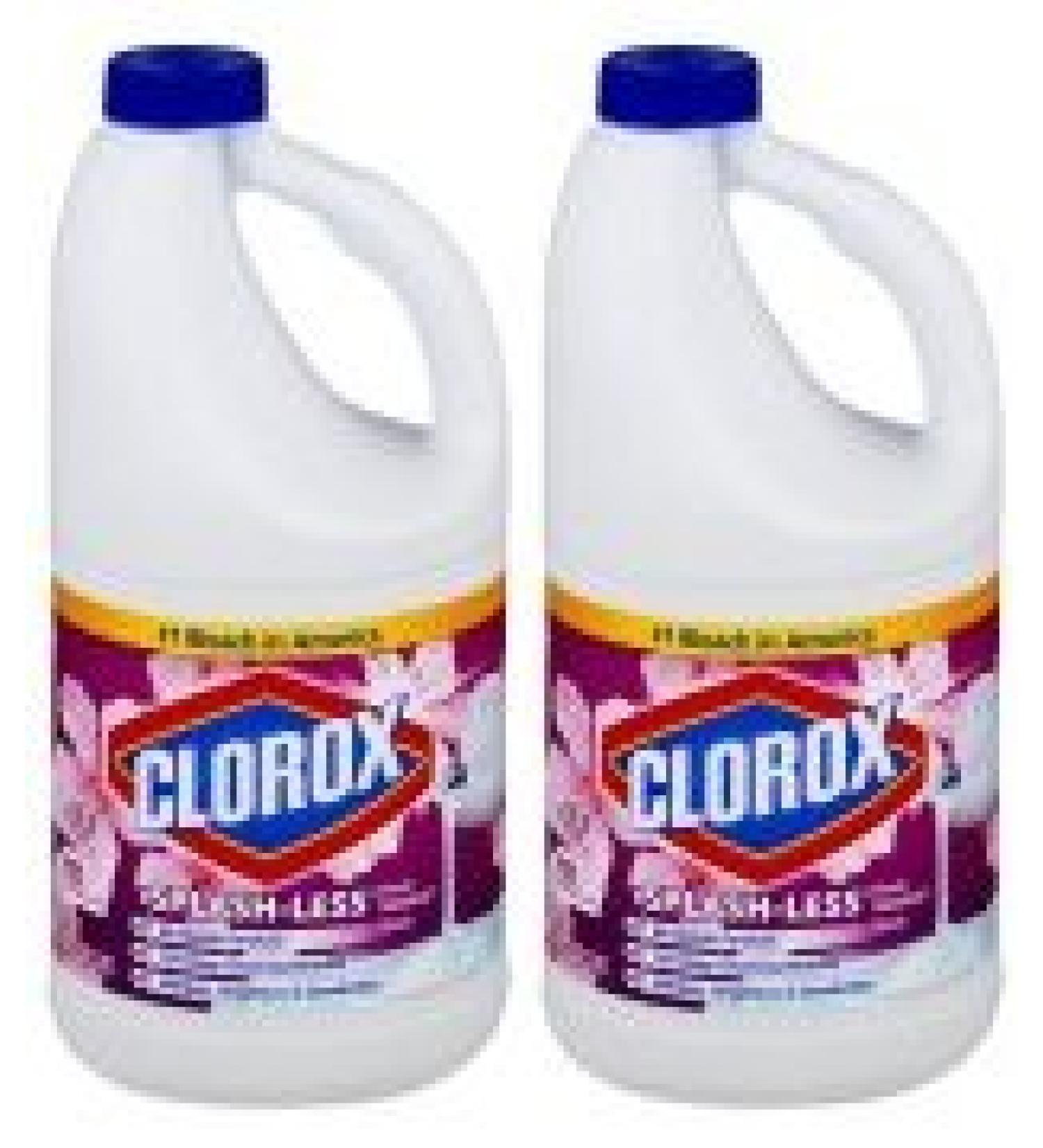 Clorox Splash-less Bleach, Fresh Meadow Scent, 110 fl oz Total