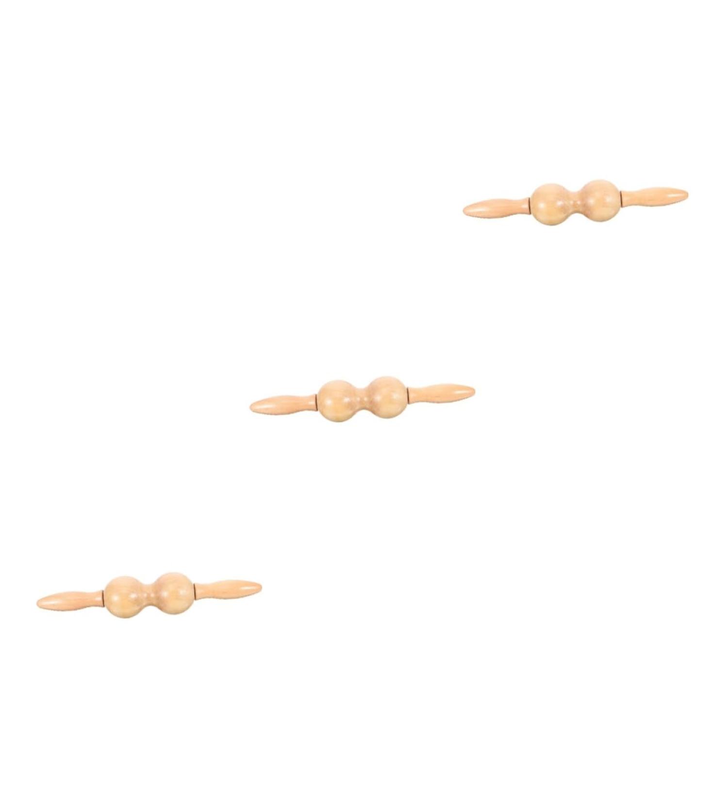 ToddMomy 3in1 Meridian Acupressure Massage Roller - Manual Leg Muscle Massager | Unique Wooden Massage Tools & Accessories (31x6cm Set of 3) - Buy Online on GoSupps.com