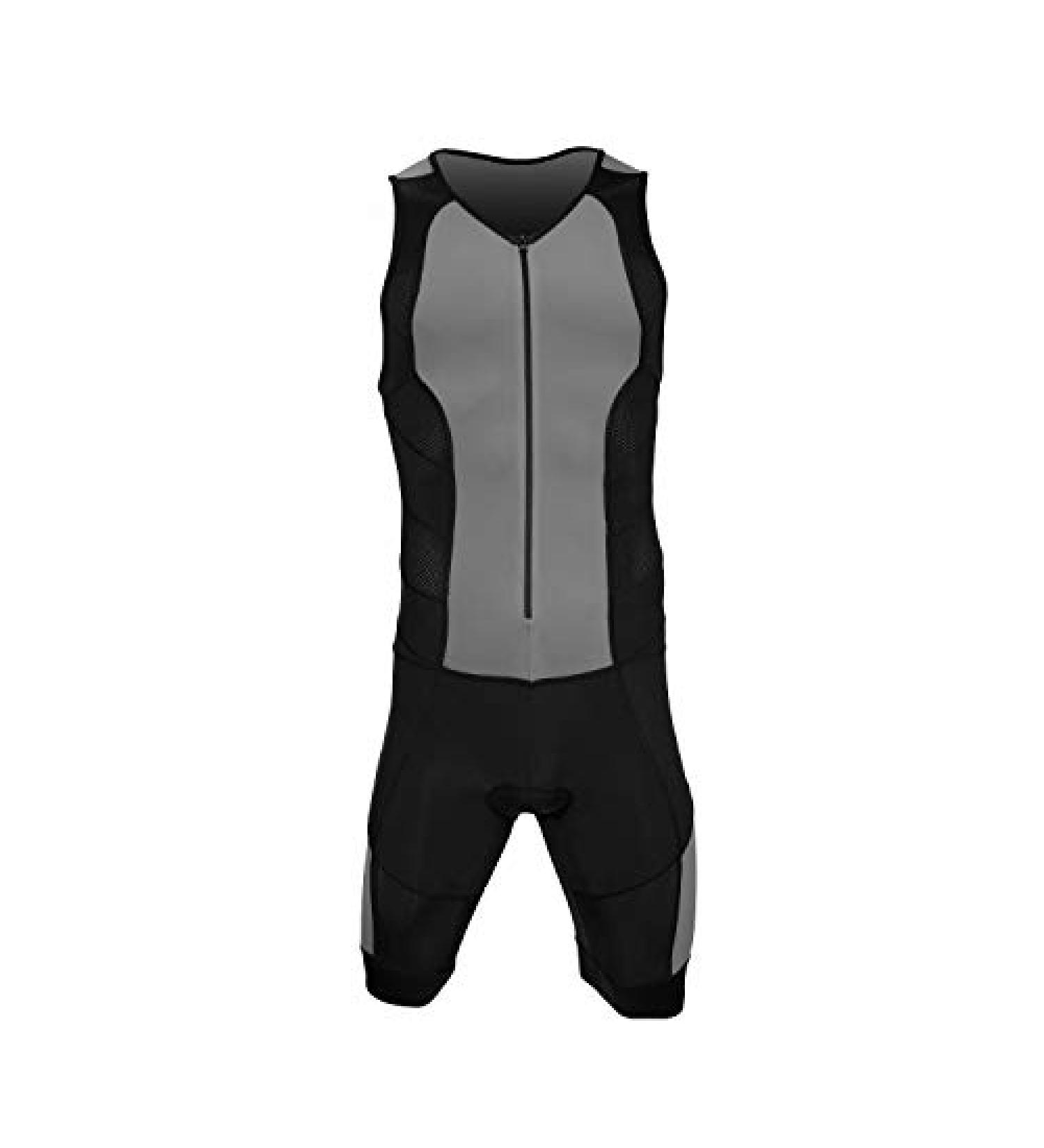 Kona II Men's Sleeveless Triathlon Suit with Storage Pocket - Small Charcoal/Black - Buy Online on GoSupps.com