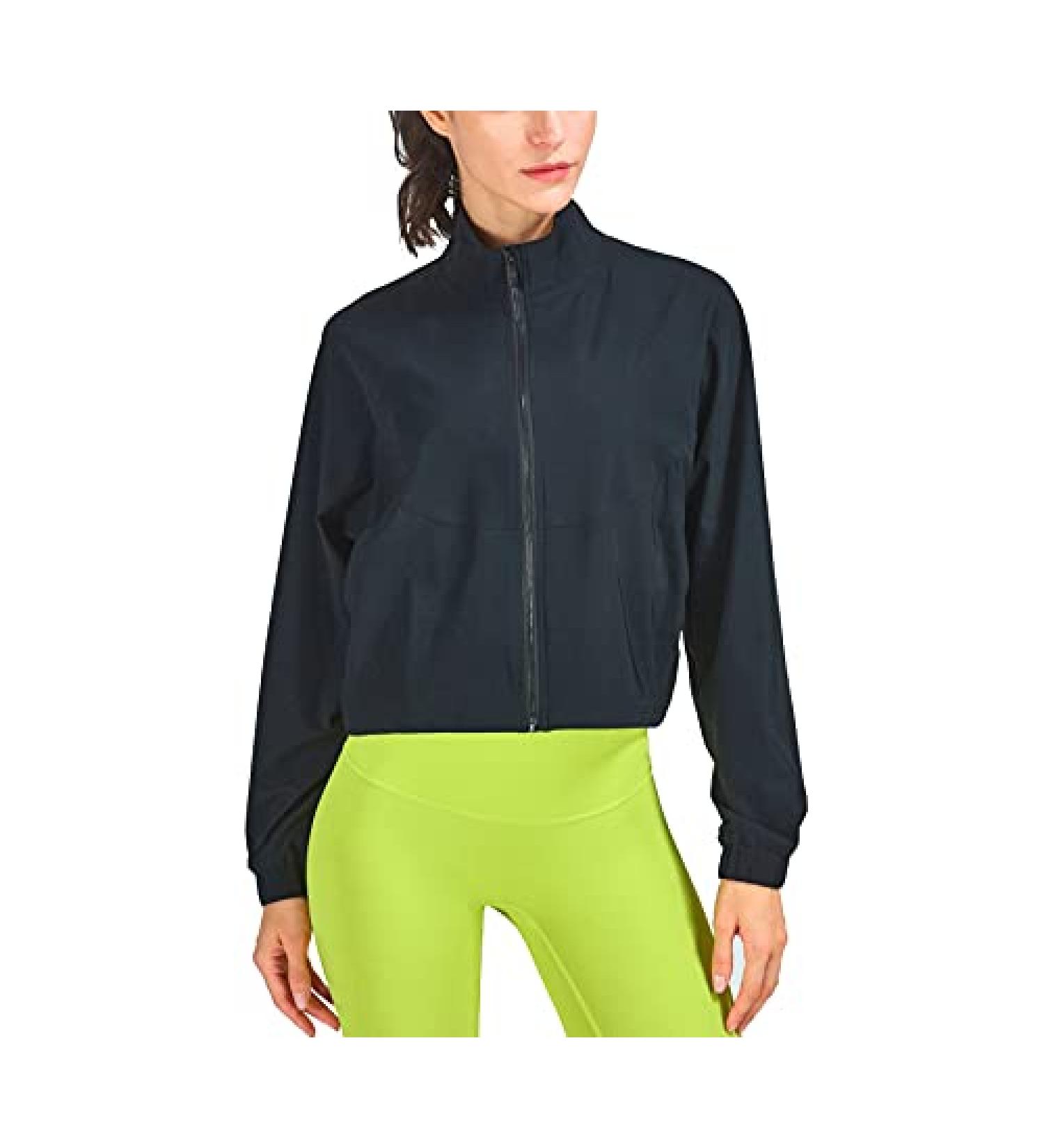 Altiland Women's UPF 50+ Sun Protection Athletic Cropped Jacket in Black - Size Medium - Buy Online on GoSupps.com