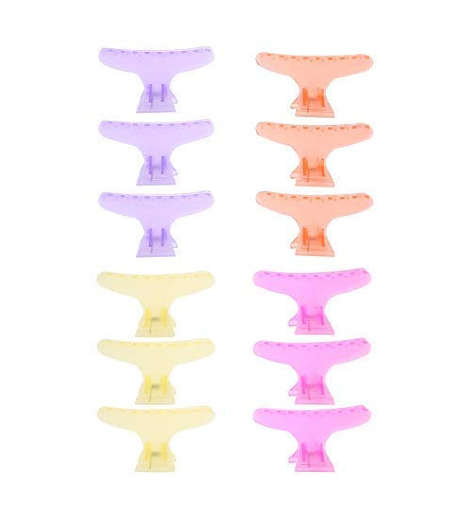 12Pcs Colorful Butterfly Hair Clips - Clear Hair Section Claw Clamps Set - Buy Online on GoSupps.com