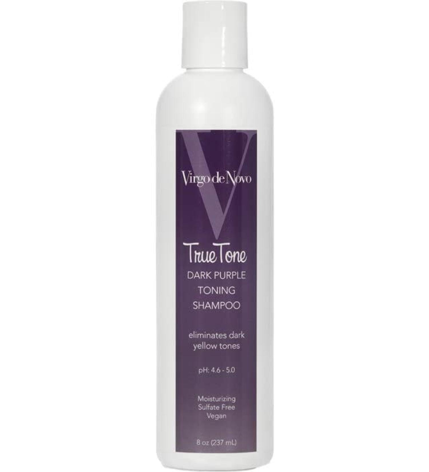 Virgo de Novo Dark Purple Toning Shampoo - True Tone for Blonde Hair Moisturizes & Brightens Sulfate Free Vegan - Ships Internationally - Buy Online on GoSupps.com