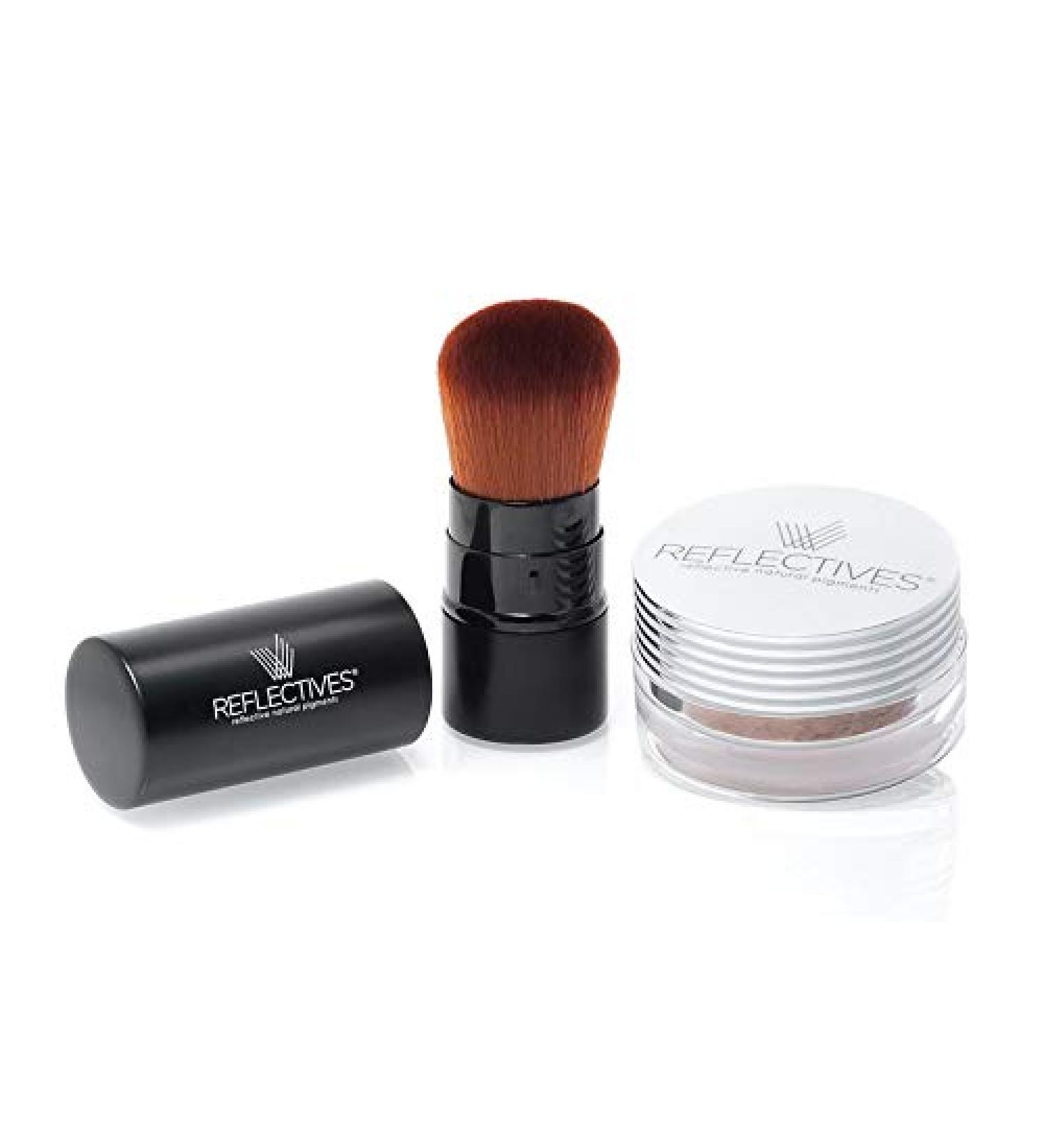 Reflective Mineral Make-Up Powder Set | Kabuki Brush Included | Excellent Coverage for Neutral - Light Skin Tone | International Shipping Available - Buy Online on GoSupps.com