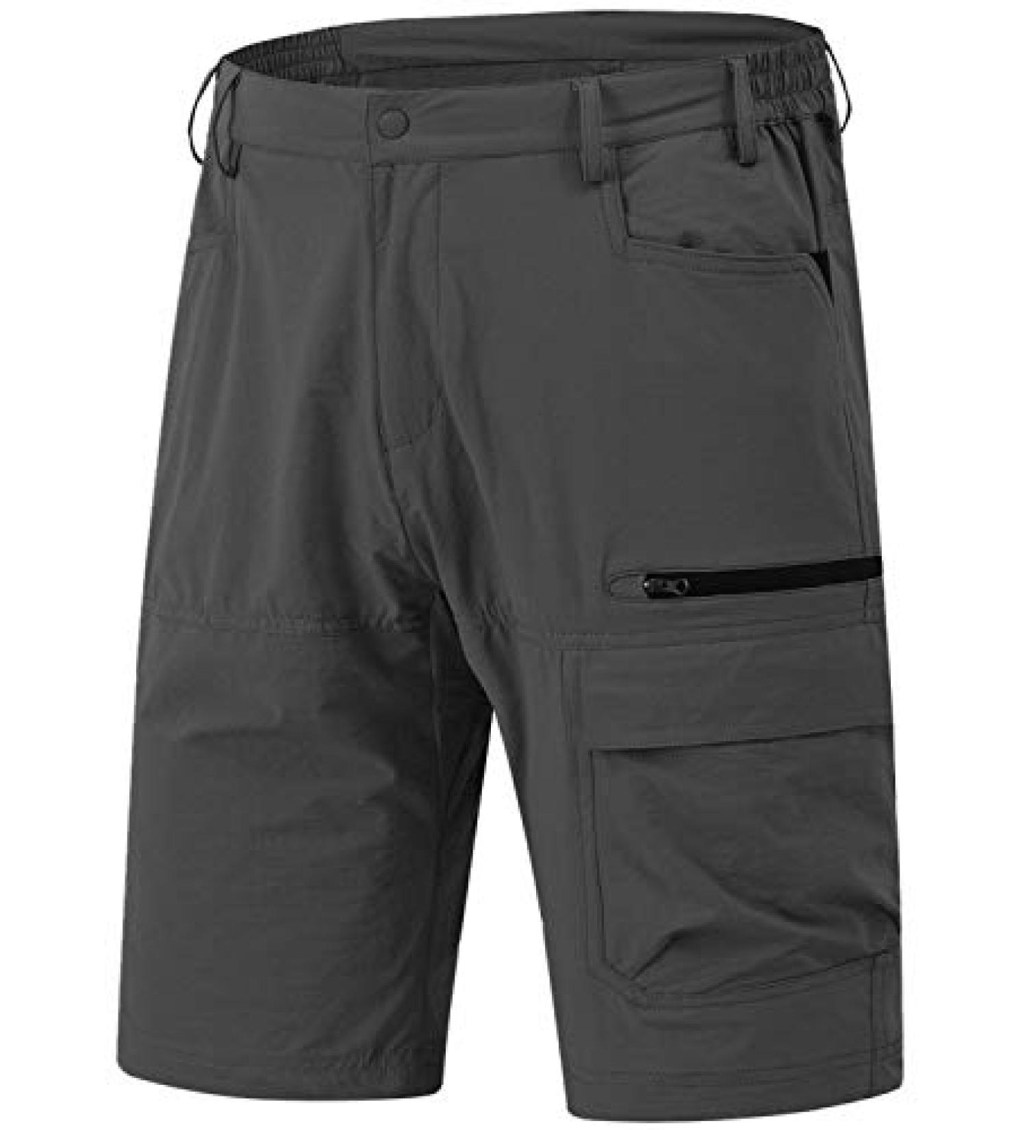 Rdruko Men's Quick Dry Cargo Shorts - Dark Grey, 36 - Buy Online on GoSupps.com