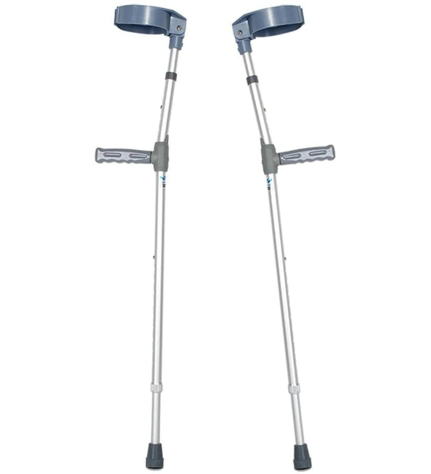 Forearm Crutches Adjustable Healthcare Aluminum Alloy Non- Slip Double Adjustable Crutches with Comfy Handle- 1 Pair Lightweight Arm Crutch Journey - Buy Online on GoSupps.com