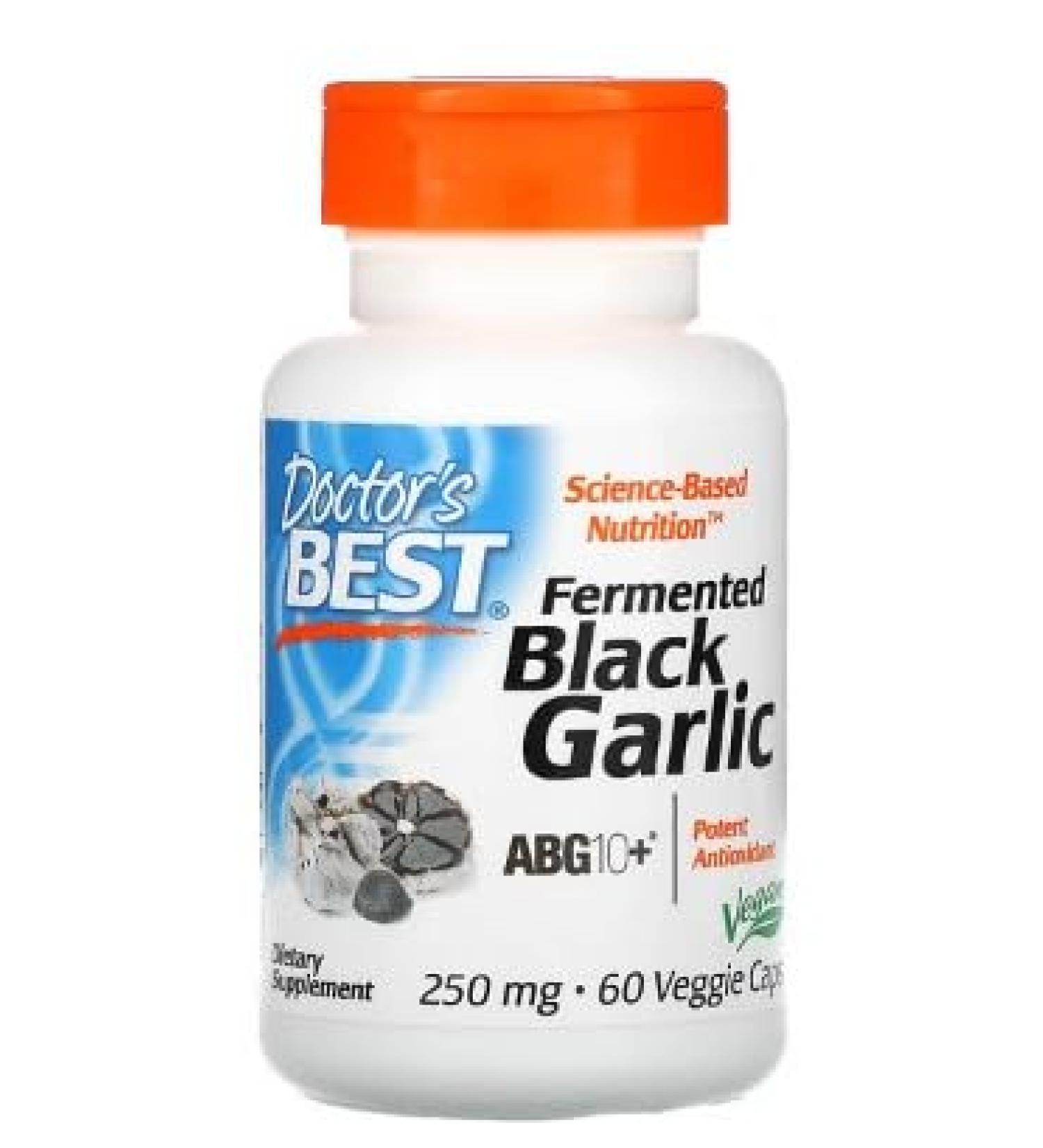 Doctor's Best Fermented Black Garlic - 60 Vegetable Capsules | Cardiovascular Health Support - Buy Online on GoSupps.com
