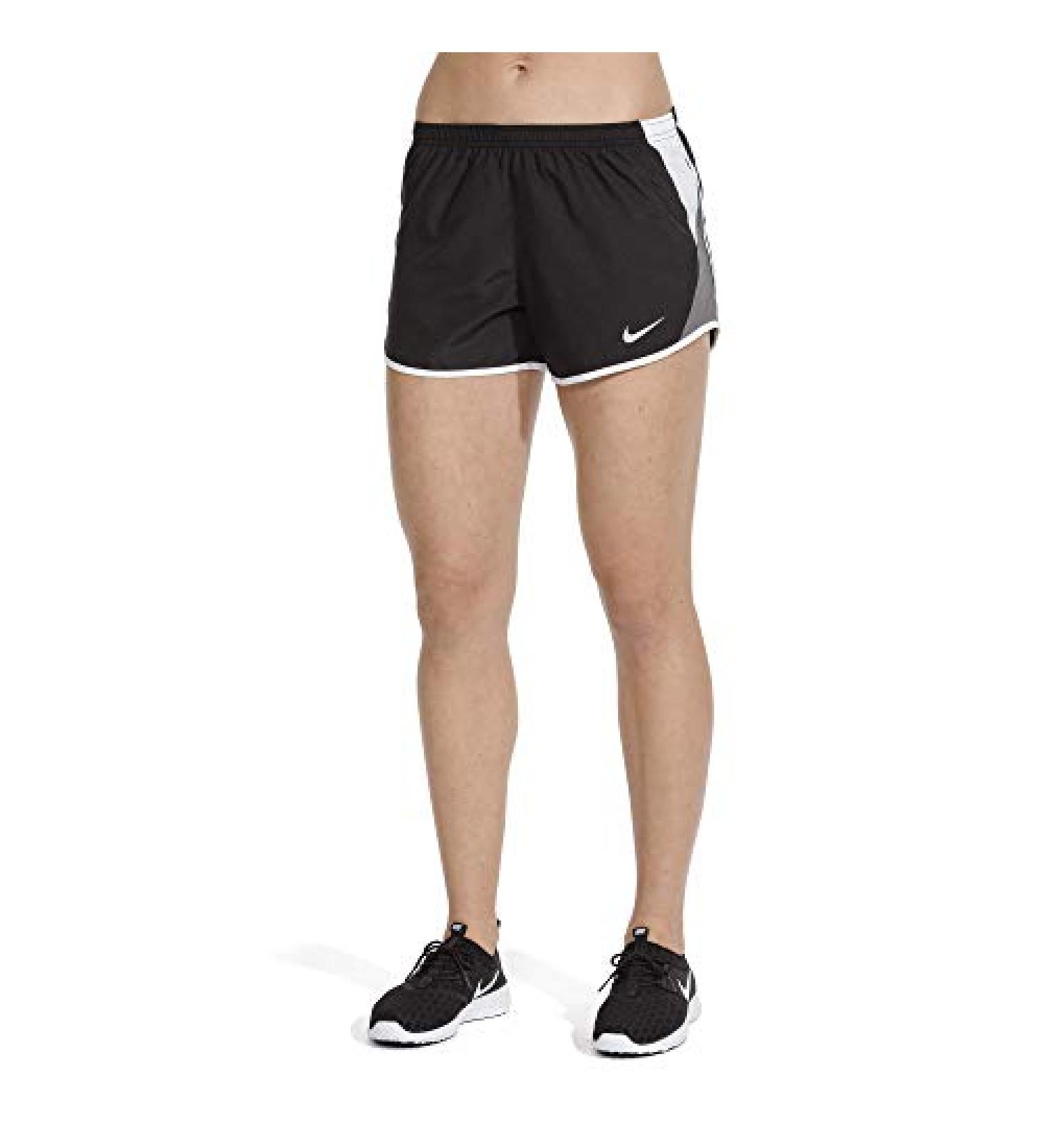Nike Women's Dry 10K Running Shorts Medium - Black/White/Dark Grey/Wolf Grey - Buy Online on GoSupps.com