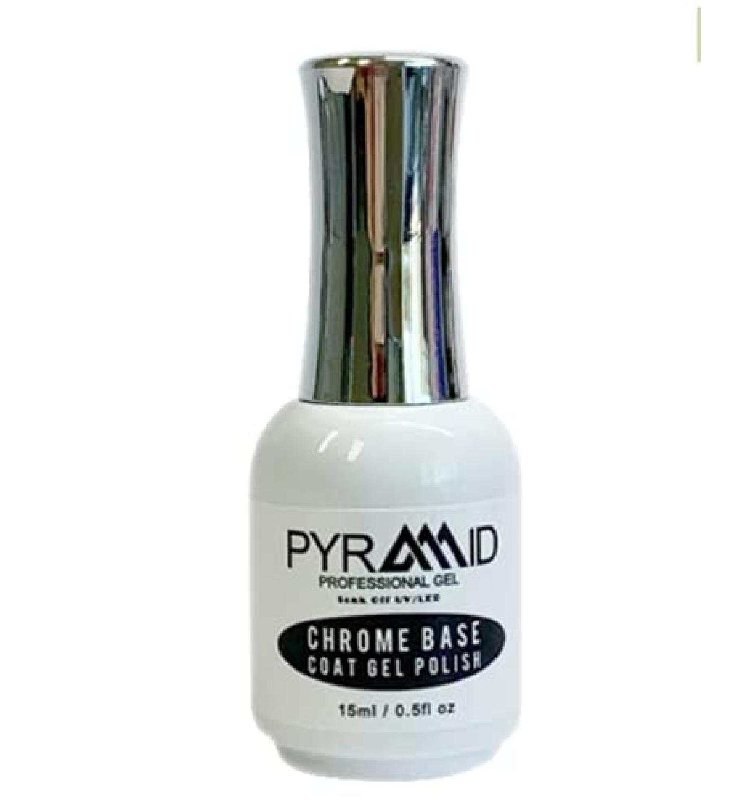 Pyramid Professional Gel Chrome Base 0.5oz - Soak Off UV/LED Nail Polish for Matte, Velvet, and Rubber Manicures - Buy Online on GoSupps.com