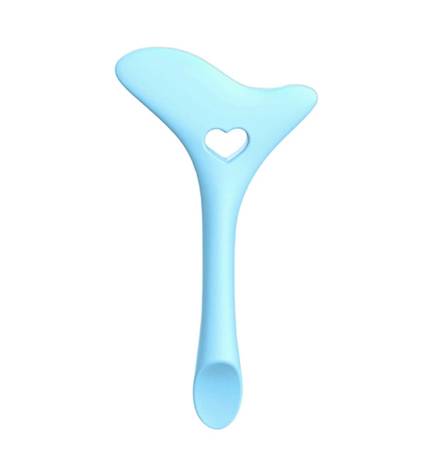 OSALADI Eyeliner Aid Eyelash Gel Silicone Mold Eyelash Applicator Guard Face Cream Spoon Crease Tablespoon 11.7X5.9CM Blue - Buy Online on GoSupps.com