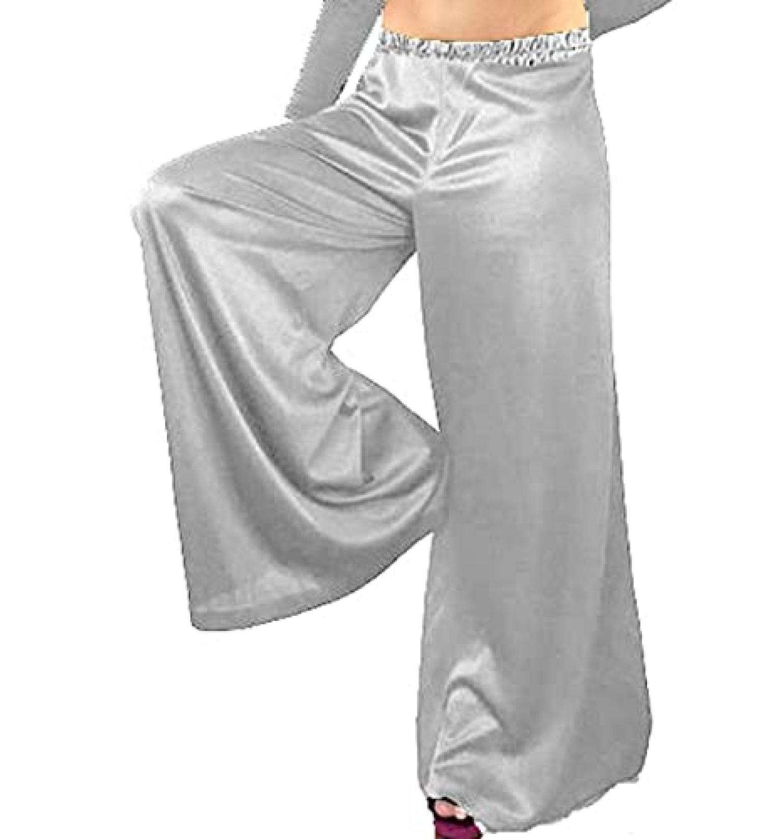 Meek Mercery Casual Wear Palazzo Pants Boho Tribal Dance Belly Dance Palazzo Pant Jupe One Size S25 Silver