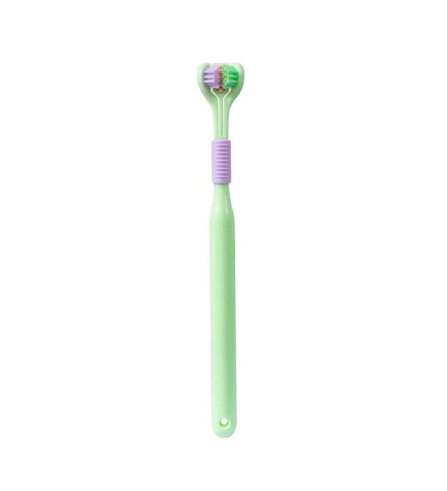 Cucufa Three-Page Sensory Toothbrush for Autism | Green Tongue Coating Brush for Kids & Adults - Buy Online on GoSupps.com