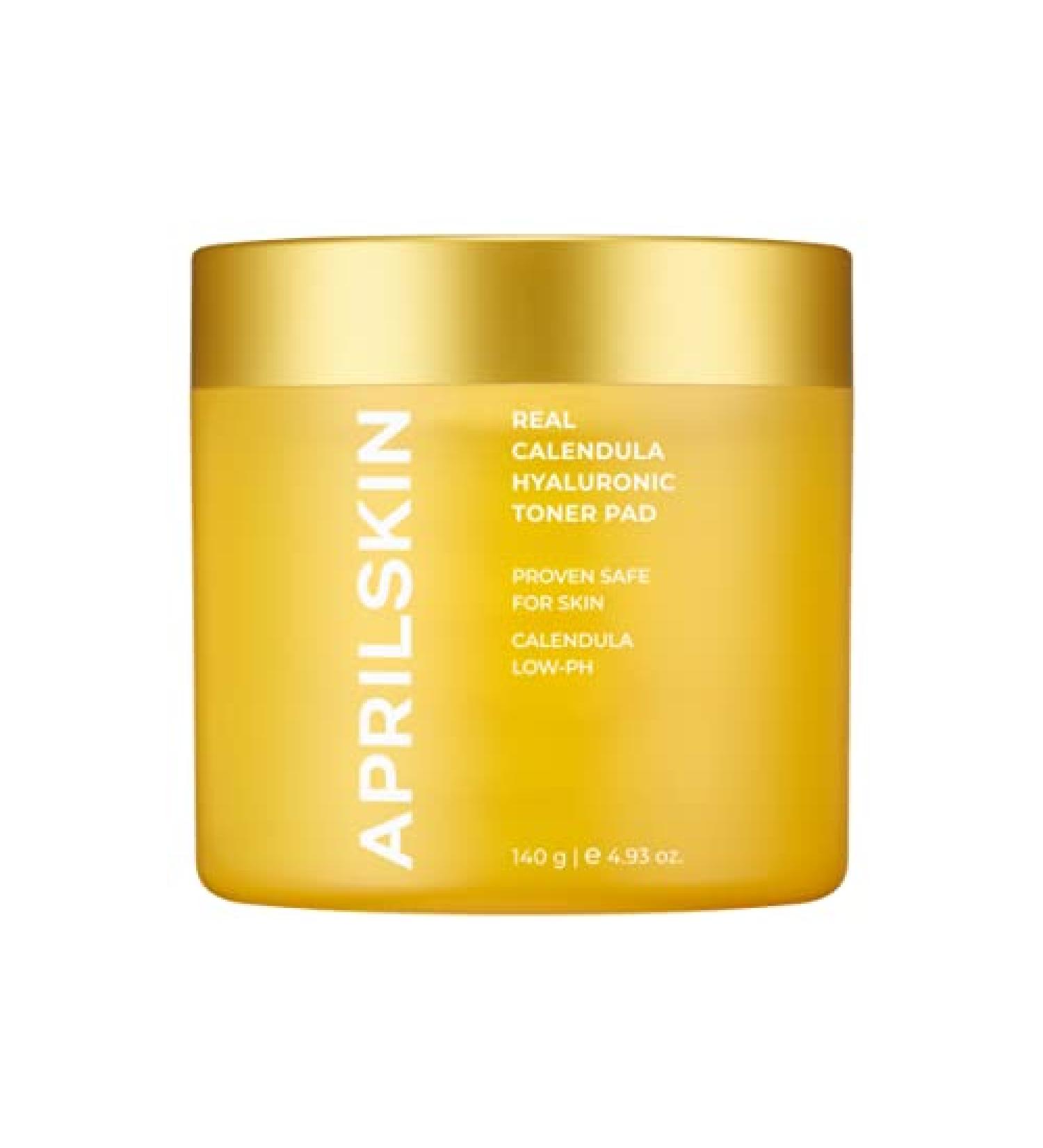 APRILSKIN Calendula PHA Hyaluronic Toner Pads - Exfoliating & Hydrating | Vegan, Cruelty-Free | Ideal for Dry, Sensitive, Acne-Prone Skin | 60 Pads - Buy Online on GoSupps.com