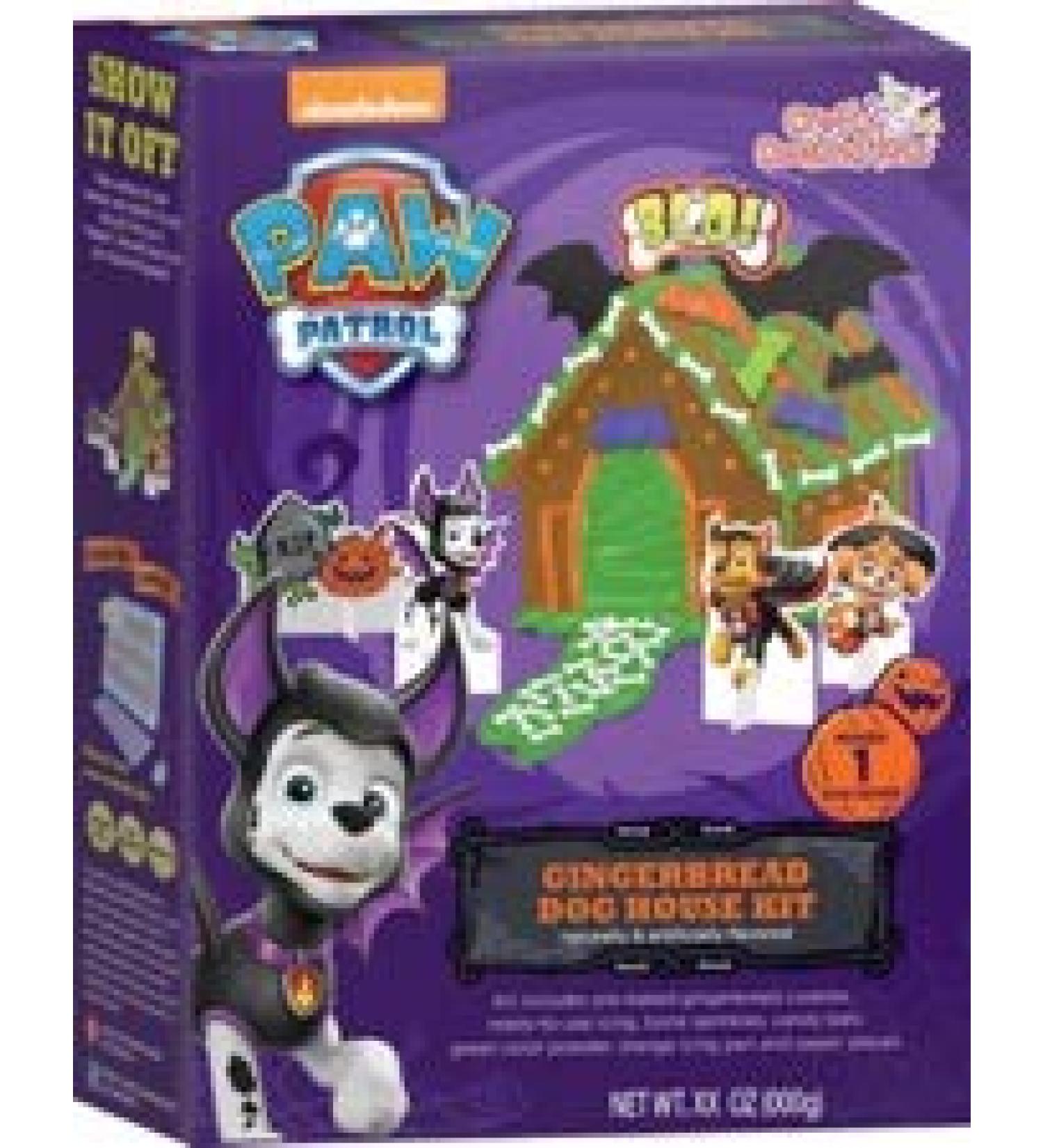 Paw Patrol Halloween Gingerbread Pup House - Crafty Cooking Kits - 12.88oz (365g) - Pre-baked Gingerbread Cookies Ready to Decorate - Includes Icing and Decorative Candies
