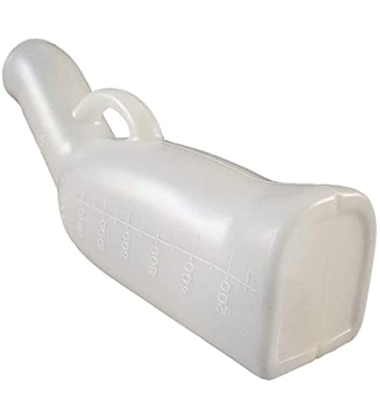 Men Long Curved Mouth Urinal Potty Urine Collection Containers Reusable Easy to Clean Portable White 1400ml - Buy Online on GoSupps.com
