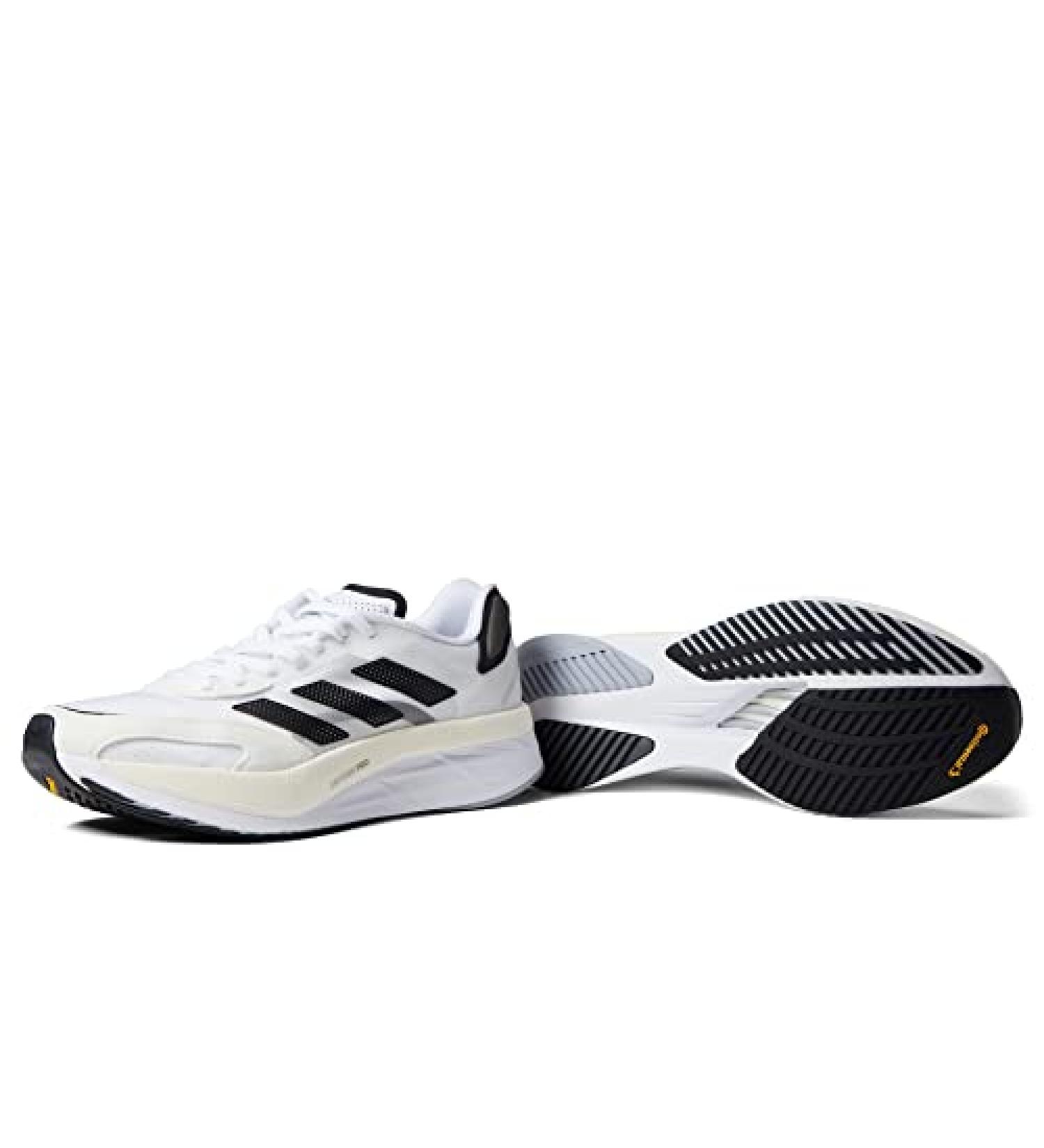 adidas Adizero Boston 10 White/Black/Silver Metallic 10.5 D (M)