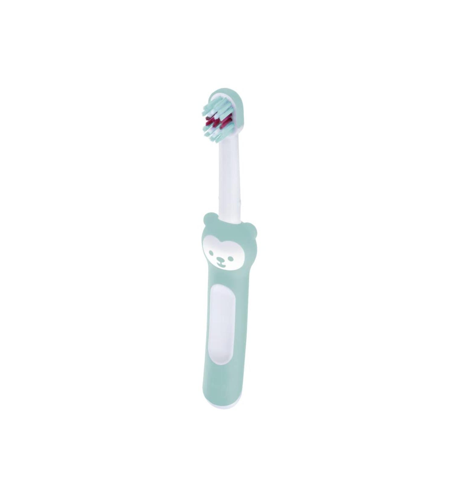 Buy Mam Baby's Brush Toothbrush for Newborns | Safe Dental Care for Milk Teeth - 6+ Months - Light Blue - Buy Online on GoSupps.com